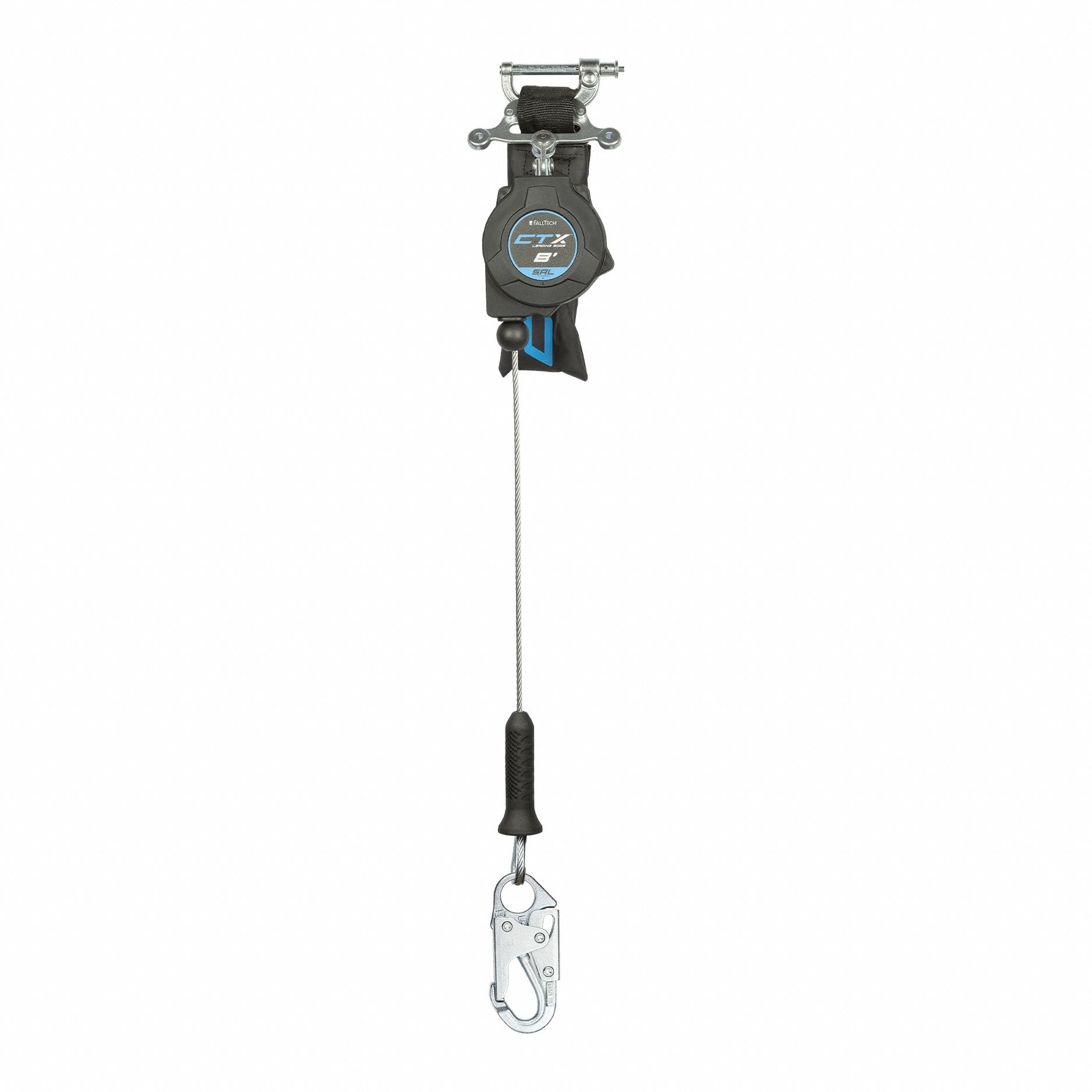 Self-Retracting Lifeline: Steel Snap Hook Anchor, Harness Aluminum Quick-Connect, 8 ft Line