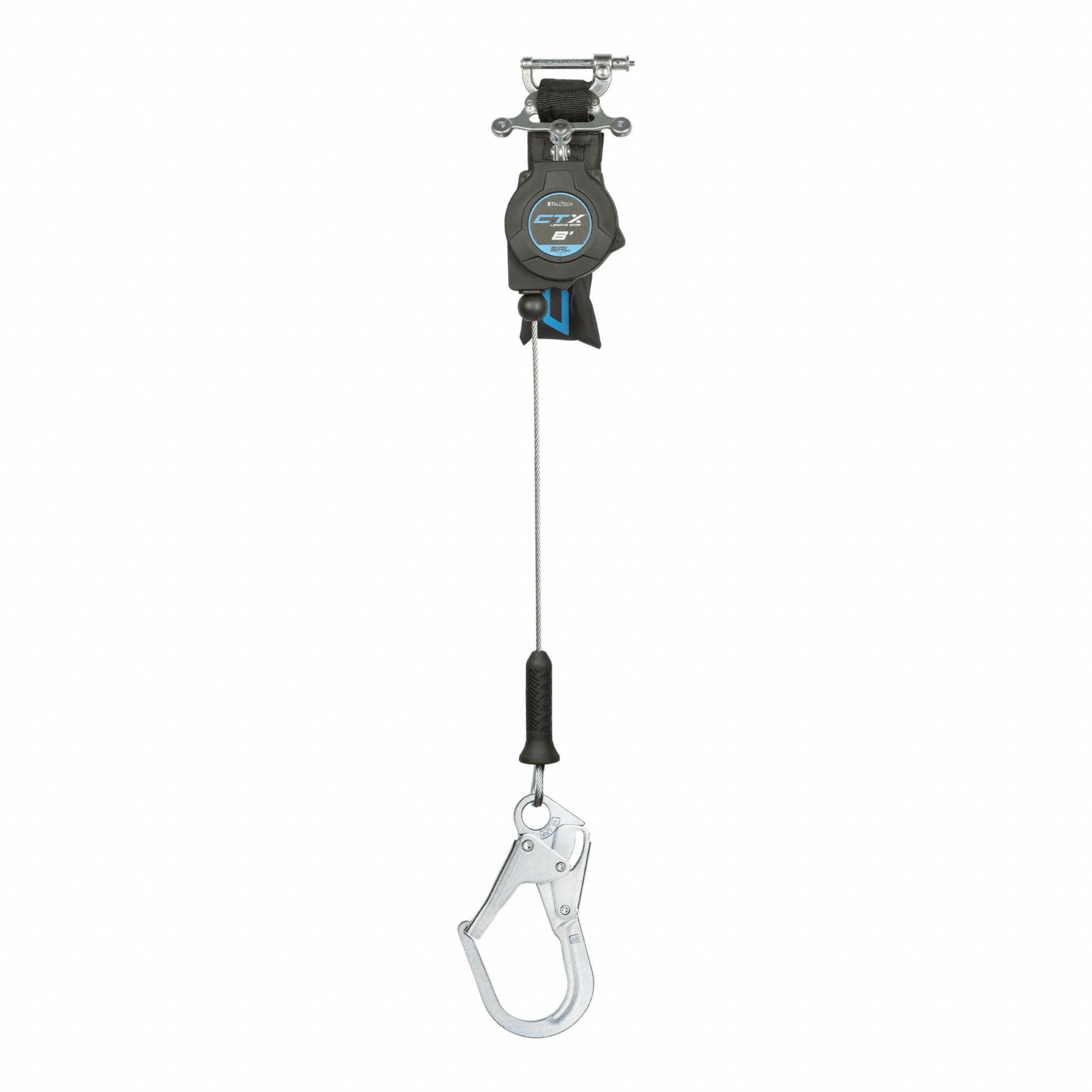 Self-Retracting Lifeline: Steel Rebar Hook Anchor, Harness Aluminum Quick-Connect, CTX