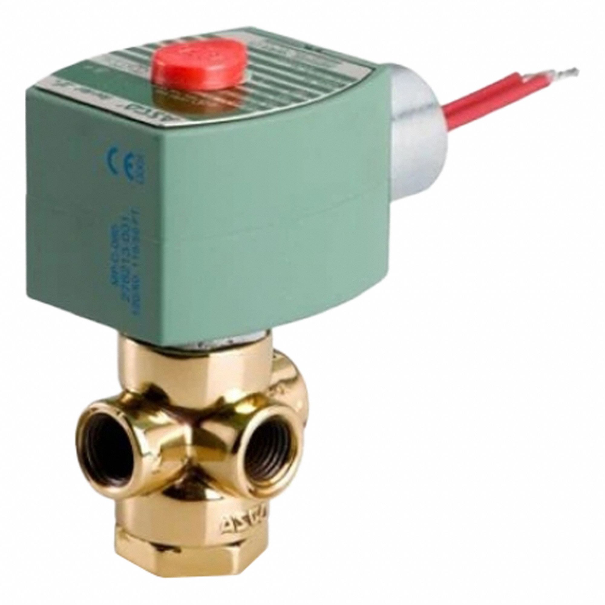 Solenoid Valve: 3-Way, Configurable, 1/8 in Pipe Size, 12V DC, Watertight, Direct Mount