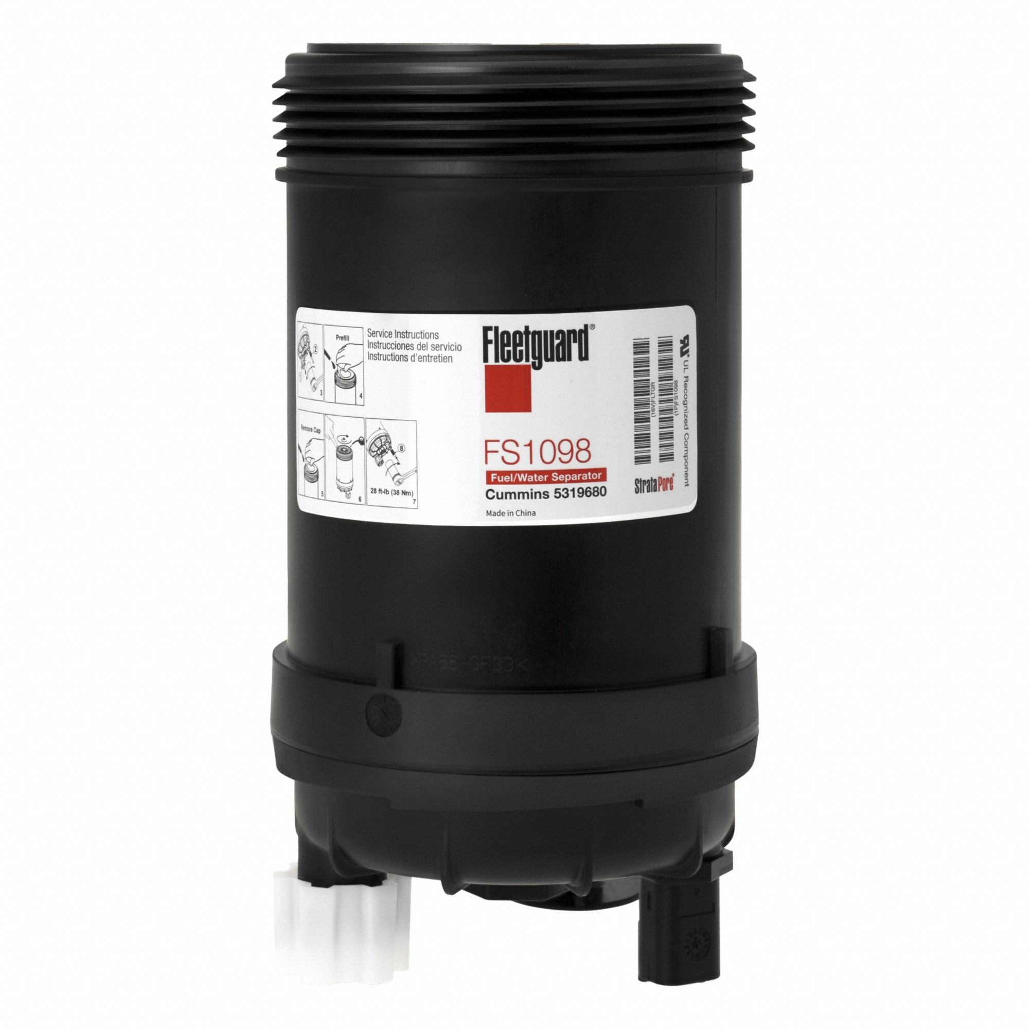 Automotive Fuel Filter: 14 7/8 in Overall Lg, 4 3/4 in Outside Dia, Diesel Fuel, Diesel