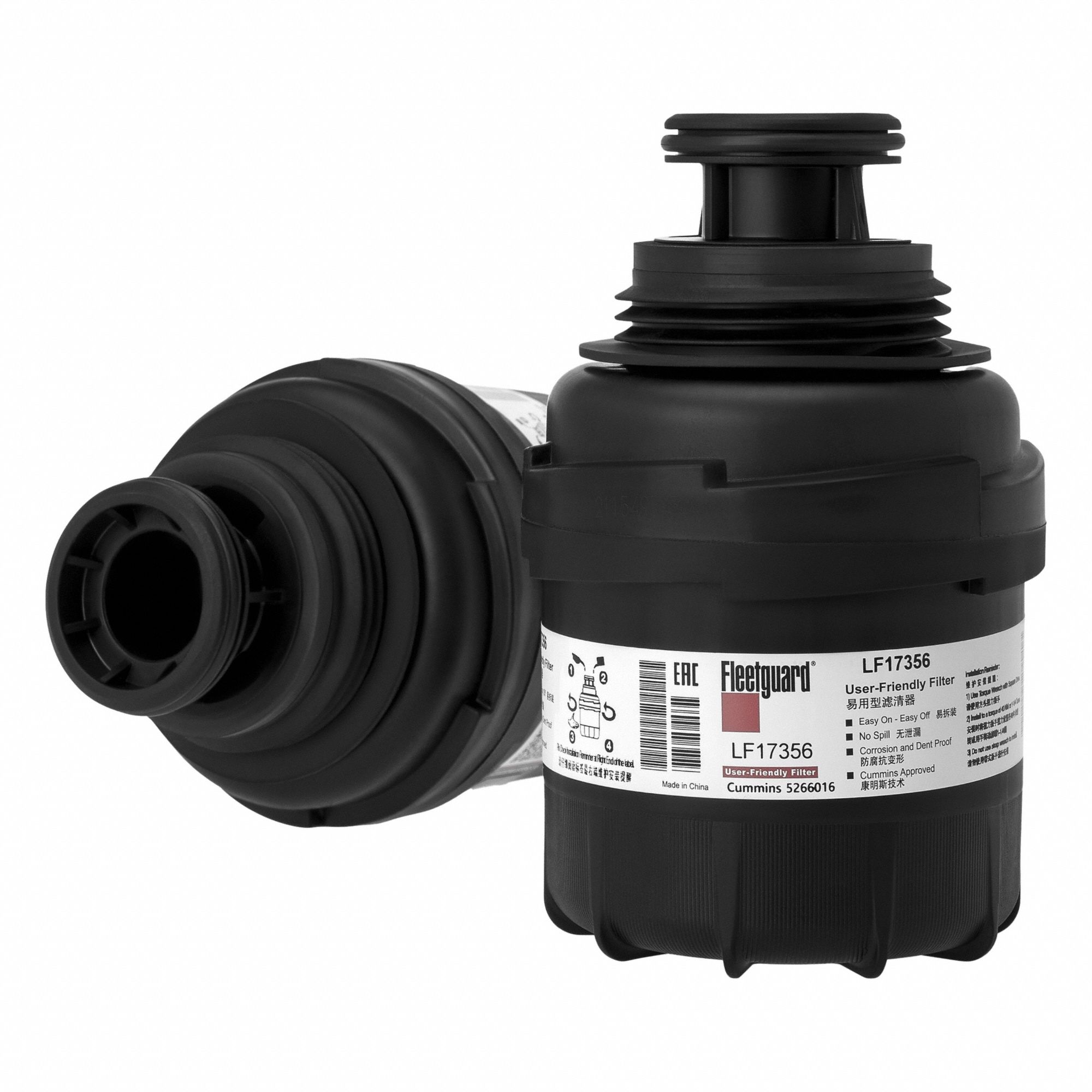 Mach Cellulose Plastic Shell Filter: B40051, LF17356, M67 x 4 Thread Size, Oil