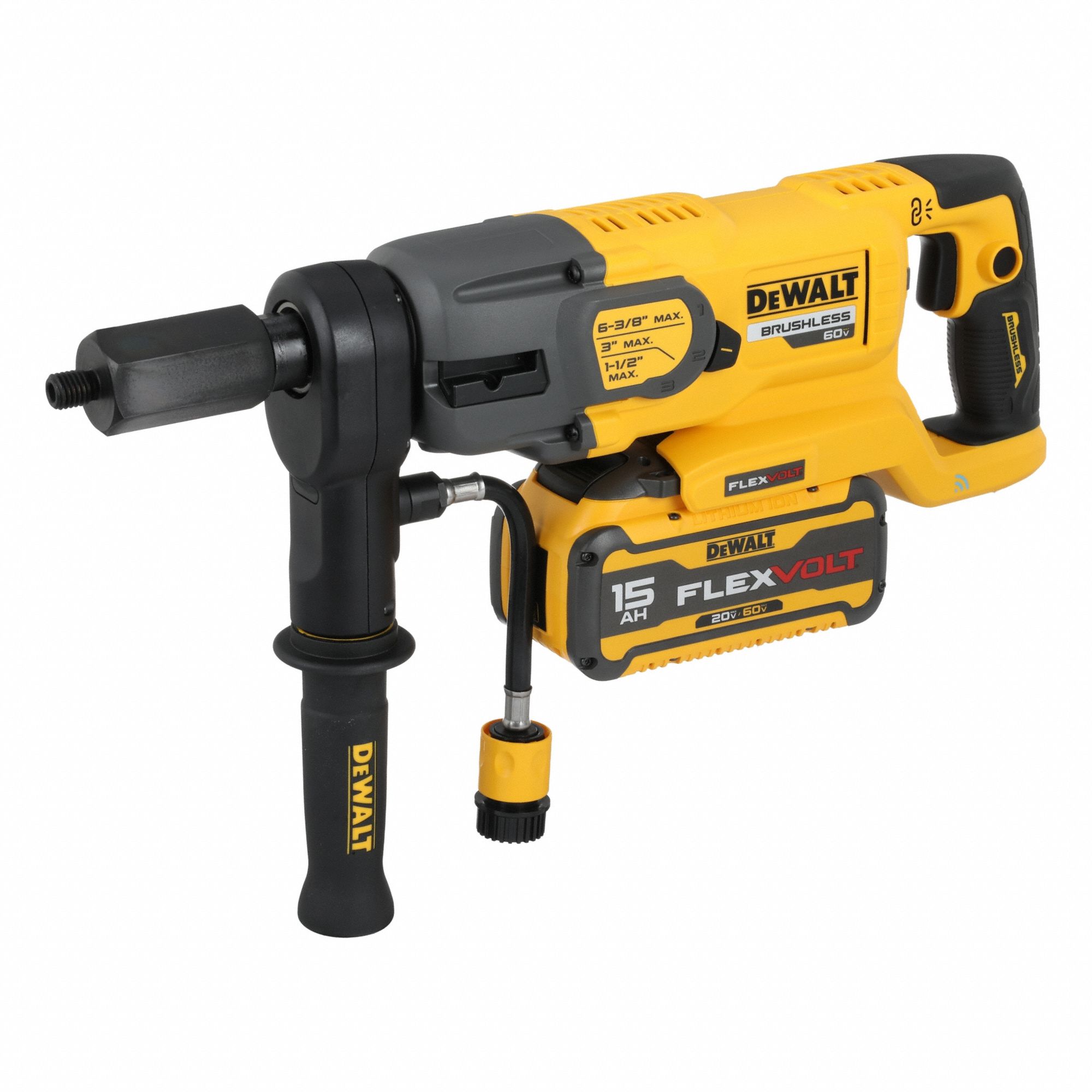 Core Drill Kit: Handheld, FLEXVOLT®, 6 3/8 in Coring Capacity in Concrete, Electronic, 60V DC