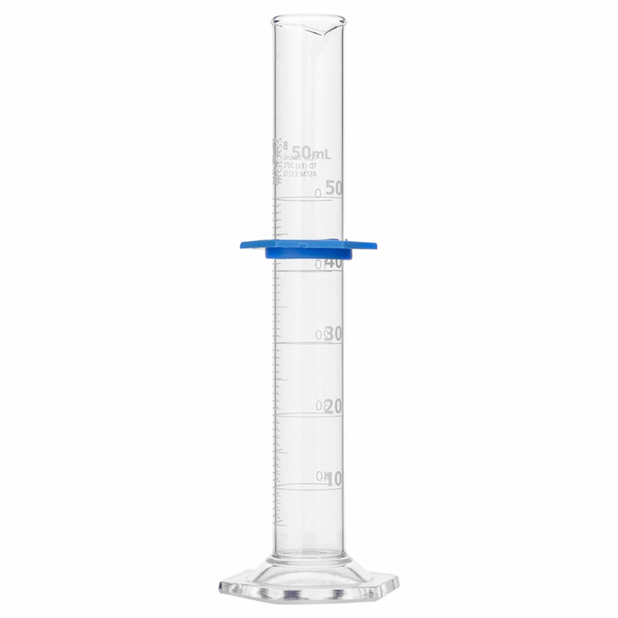 Cylinder: 50 mL Capacity - mL, 1.7 fl oz Capacity - oz, 1 mL Graduation Increments - mL, Transparent