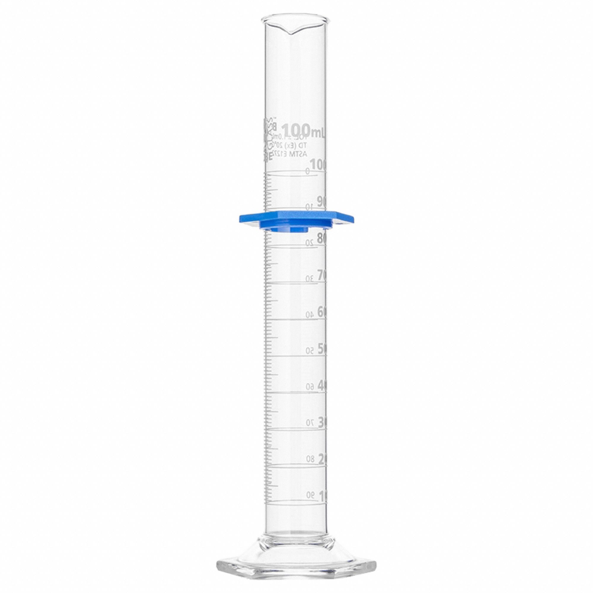 Cylinder: 100 mL Capacity - mL, 3.4 fl oz Capacity - oz, 1 mL Graduation Increments - mL, Type I, B
