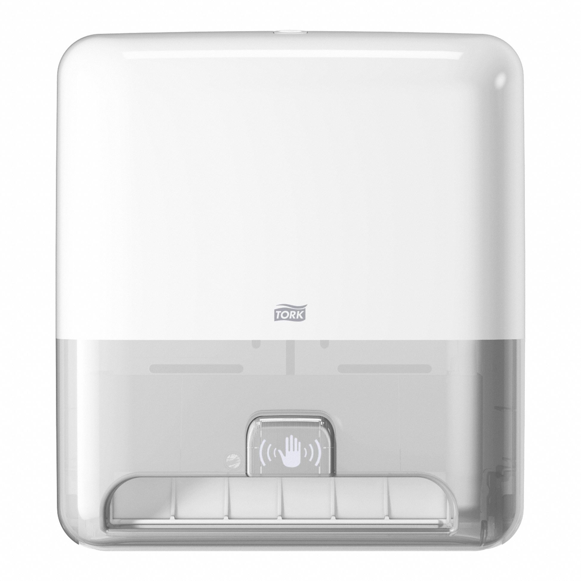 Paper Towel Dispenser: Hardwound, 7 3/4 in Paper Towel Wd, 1 1/2 in, Plastic, White