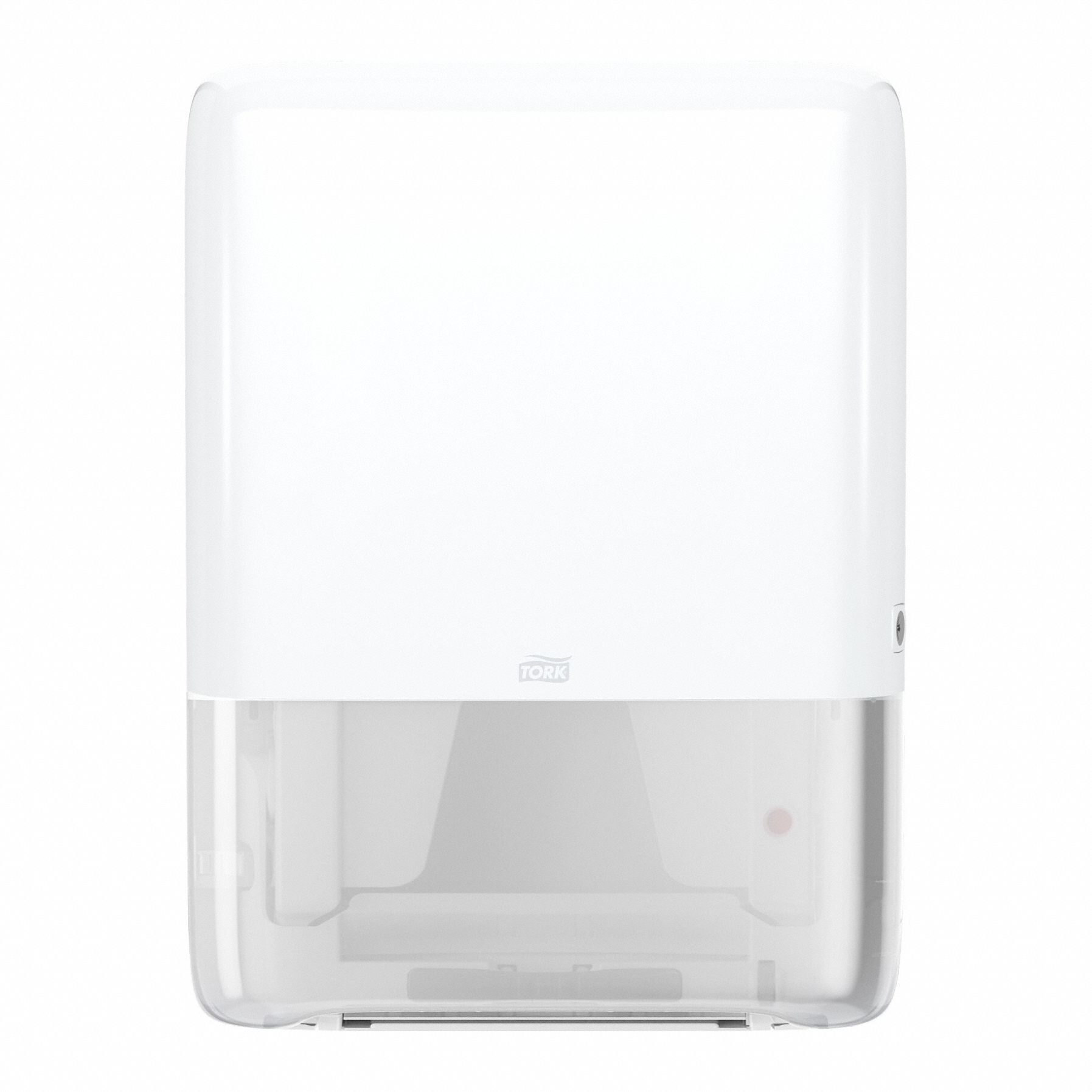 Paper Towel Dispenser: Multifold, 7 7/8 in Paper Towel Wd, Not a Roll, Plastic, White, Pull