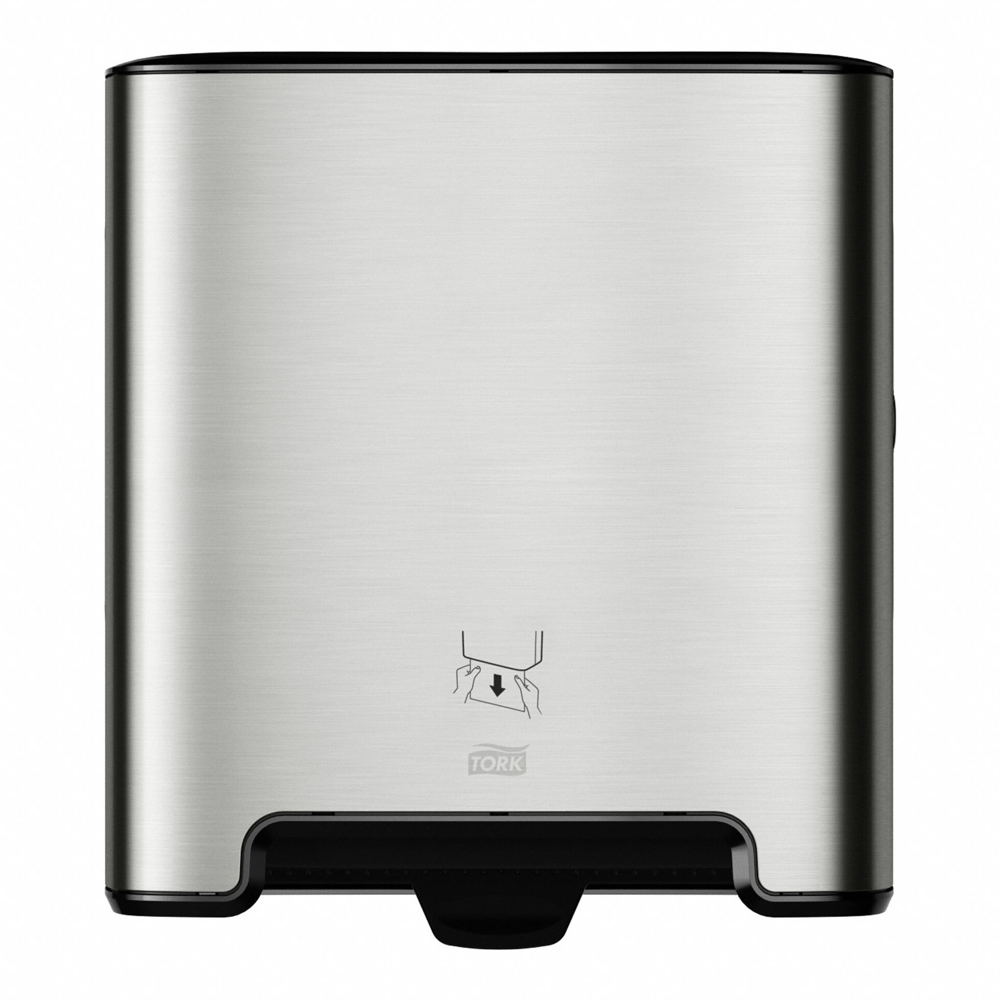 Paper Towel Dispenser: Hardwound, 7 3/4 in Paper Towel Wd, 1 1/2 in, Metal/Plastic, Silver