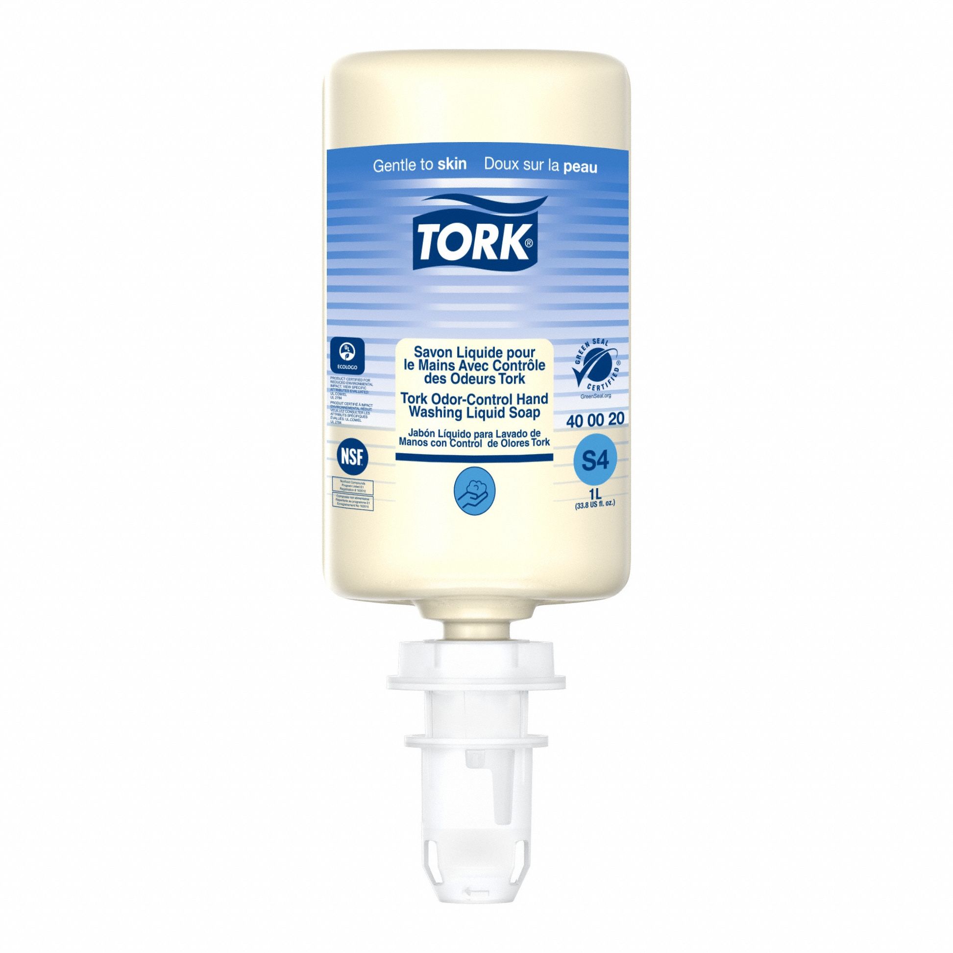 Hand Soap: Series S4, 1, 000 mL, Liquid, Fragrance Free, Dye Free, E1, Dye Free, 6 PK