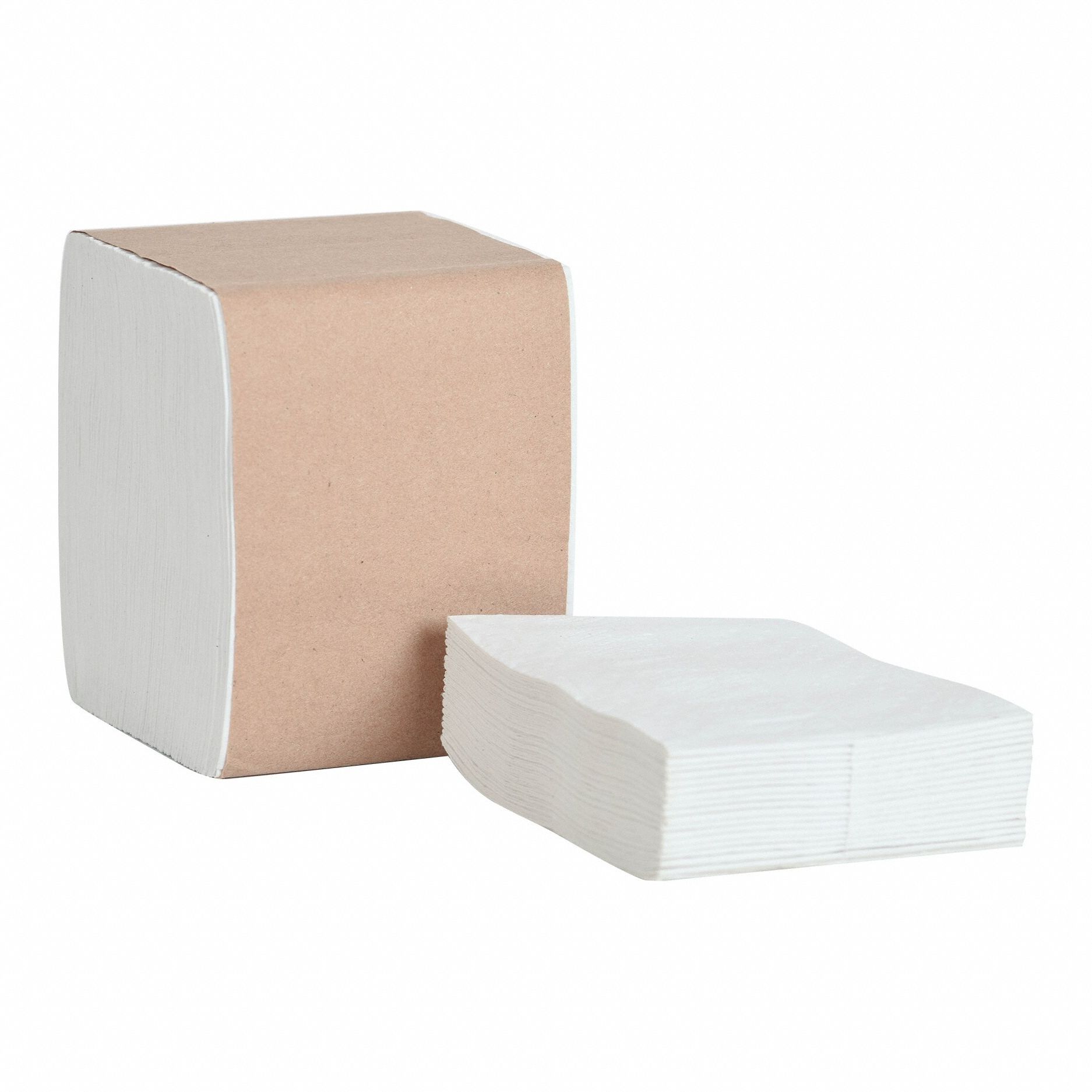 Disposable Napkins: 1 Ply, 4 3/8 in x 3 3/16 in, White, Embossed, Interfold, 36 PK