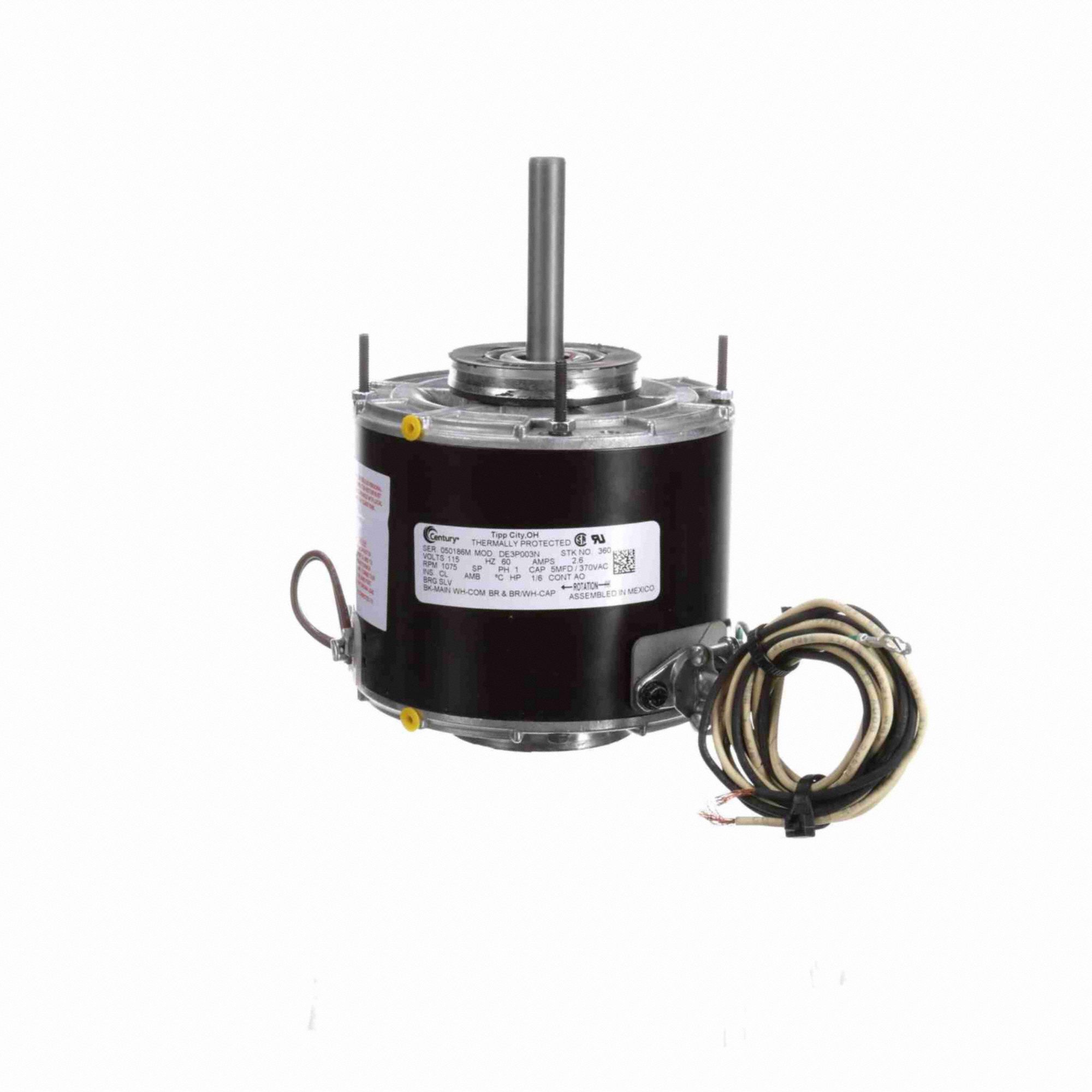 Direct Drive Blower Motor: Resilient Ring, Permanent Split Capacitor, Single Phase, 1/6 hp