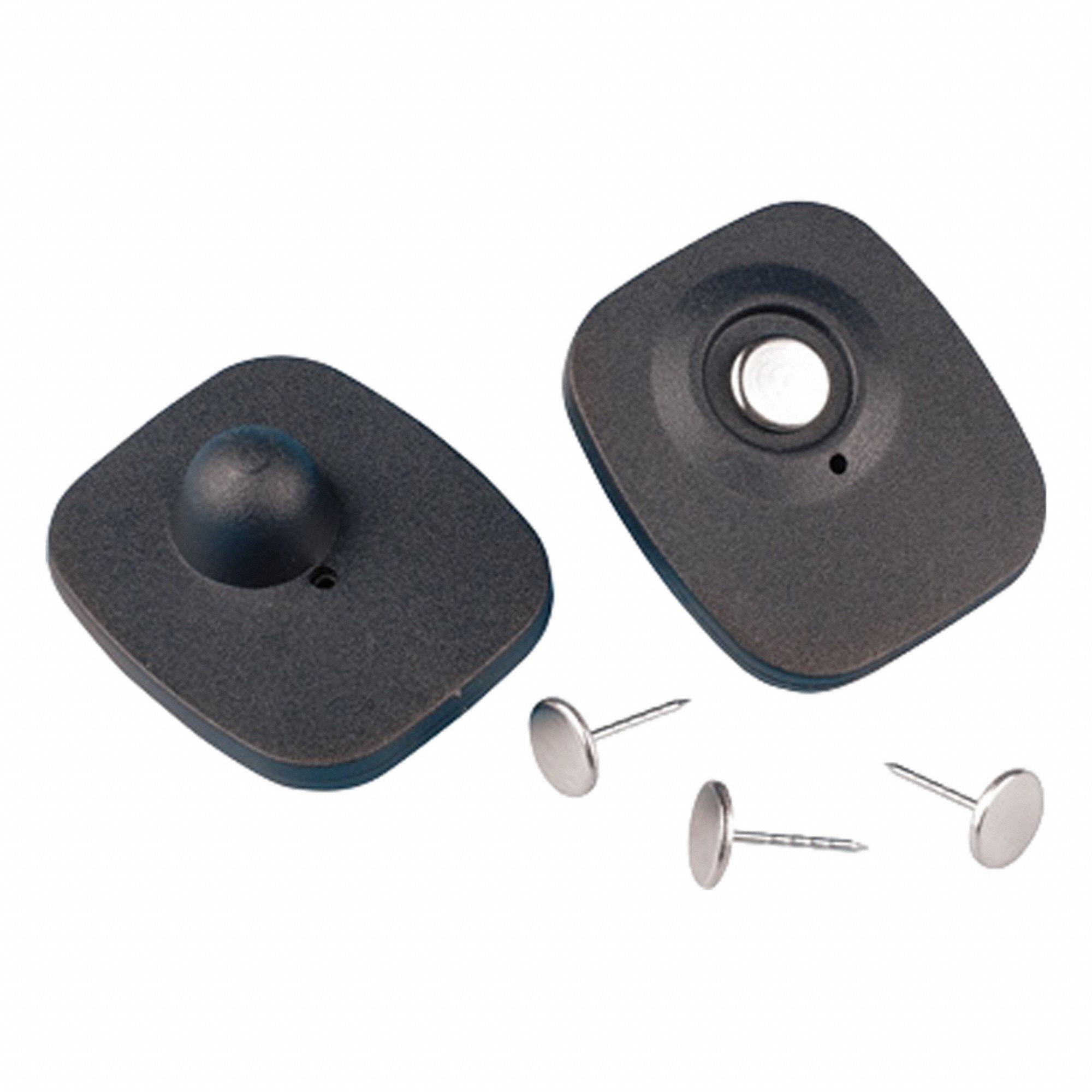 Security Tags: Electronic Article Surveillance, Pin, Non-Deactivatable, Black, Magnetic, Plastic