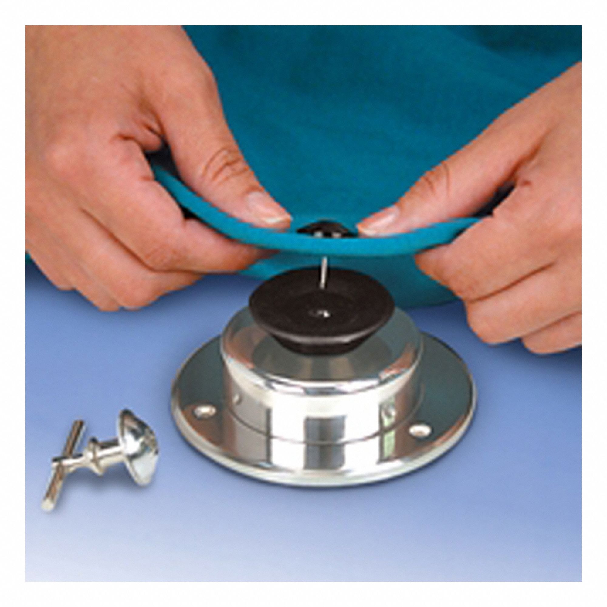 Security Tag: Silver, Magnetic, Steel, Lock/Mounting Hardware, 3 in Overall Dp, 1 in Overall Ht