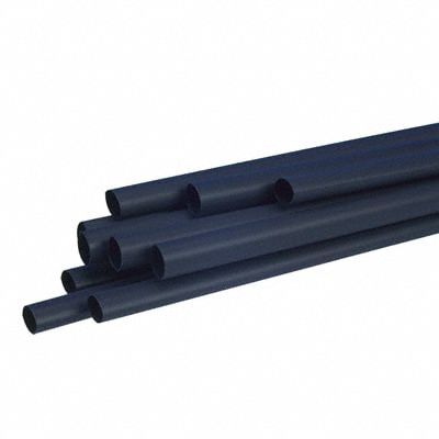 Heat Shrink Tubing: 1.5 in I.D. Before Shrinking, 0.75 in I.D. After Shrinking, 100 ft Lg, Black