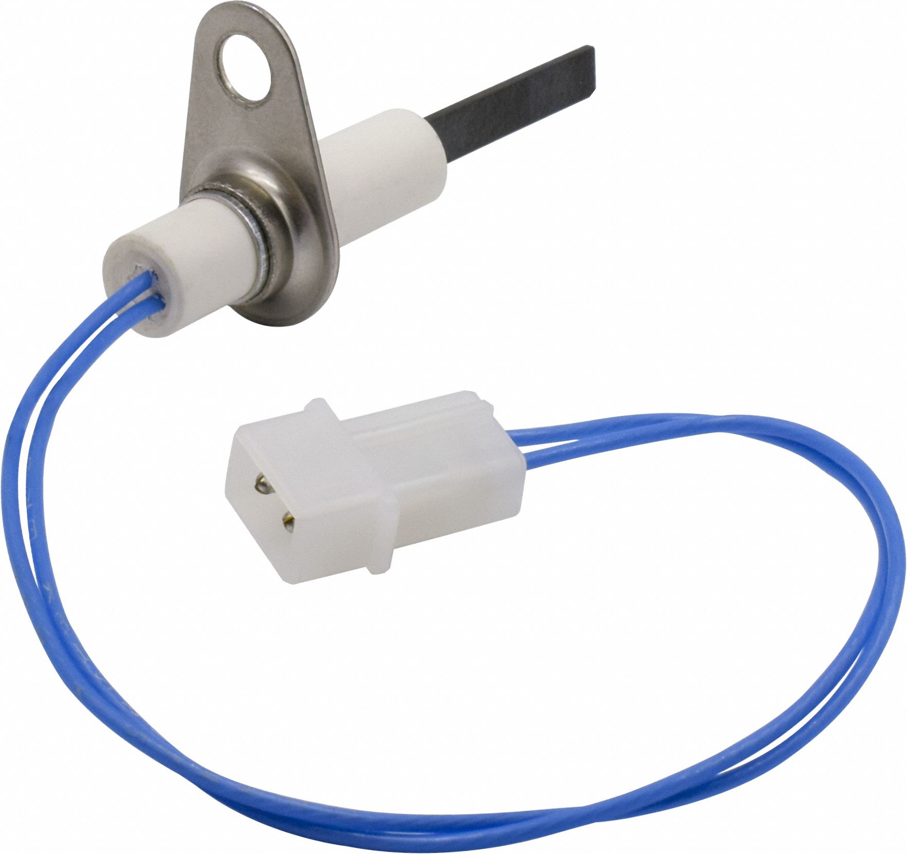Hot Surface Igniter: OEM, Silicon Nitride, 9 1/4 in Lead Lg, 120V AC, Pin Harness, Flat Tip