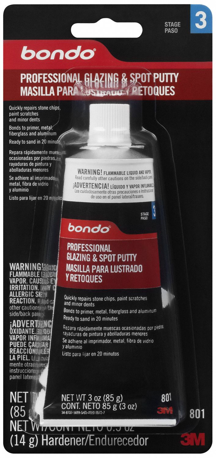 Bondo 651 651 Glazing and Spot Putty, 16 oz Tube, Red, Paste
