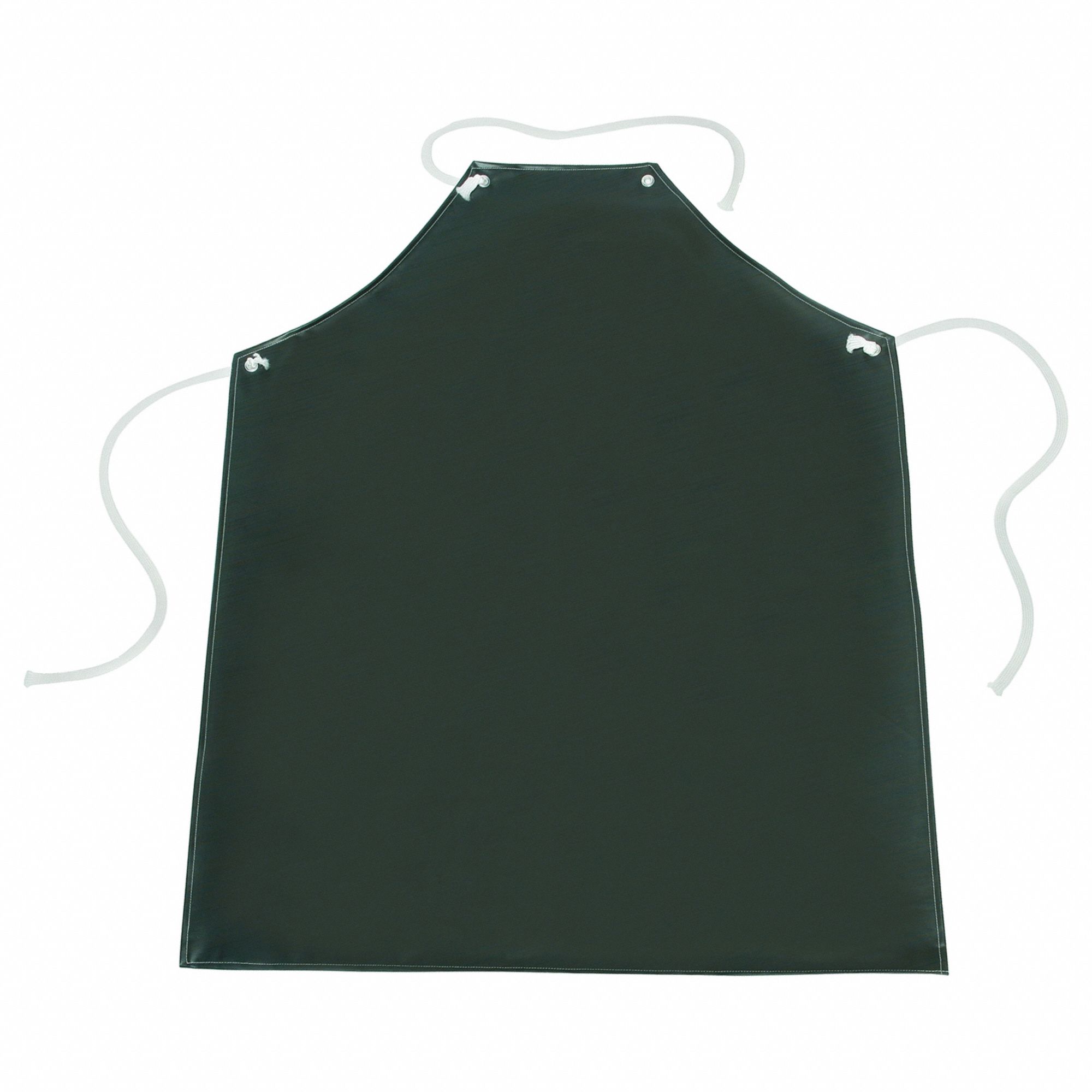 Bib Apron: Rubber, Knee, Tie, Tie, Black, Universal