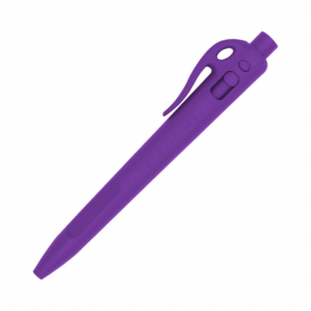 Pen: Elephant, 1 mm, Pocket Clip, Purple, Black, Ballpoint, Retractable, 50 PK