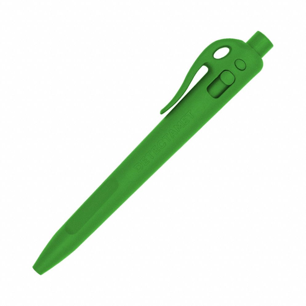 Pen: Elephant, 1 mm, Pocket Clip, Green, Black, Ballpoint, Retractable, 50 PK