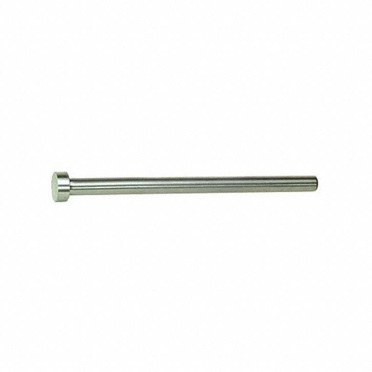 Ejector Pin: Straight Pin, Nitrided, Steel, 1 mm Nom. Dia., 150 mm Overall Lg, 6 mm Head Dia