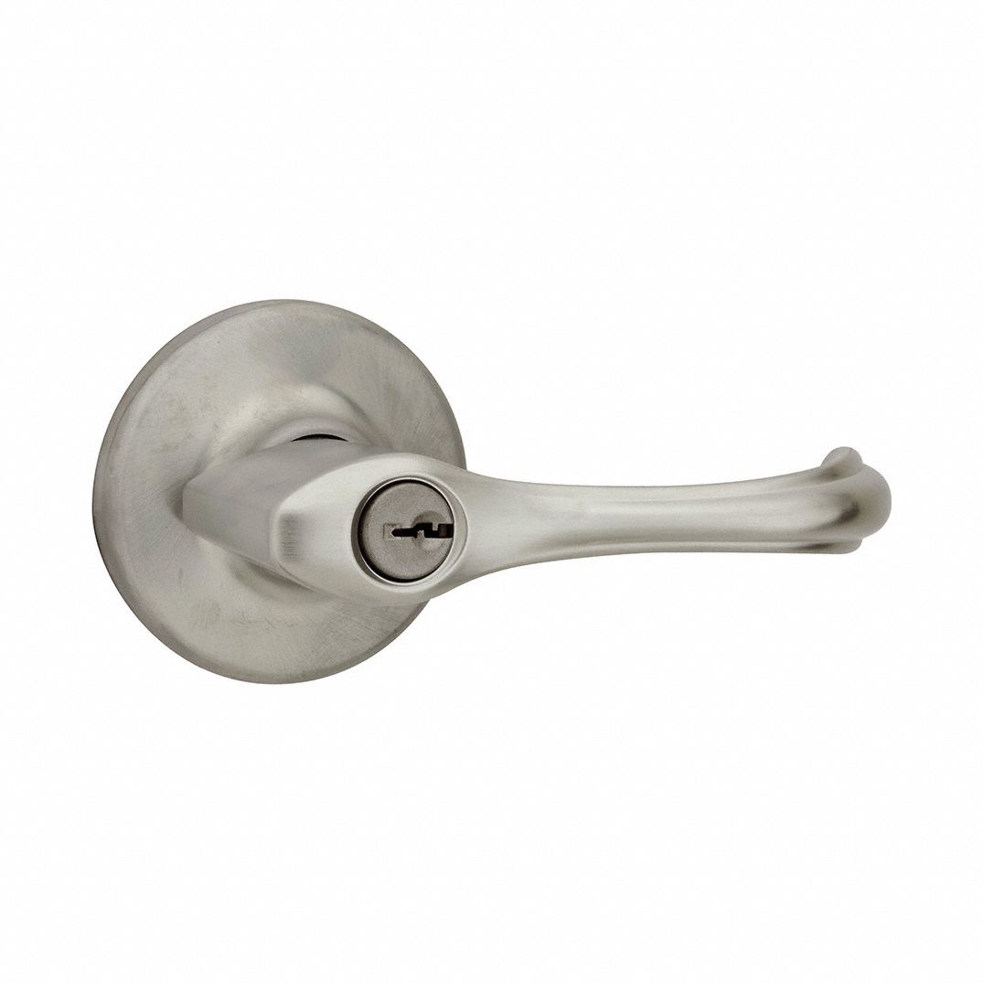 Door Lever Lockset: Office Lever Locksets, Nickel, ADA Compliant
