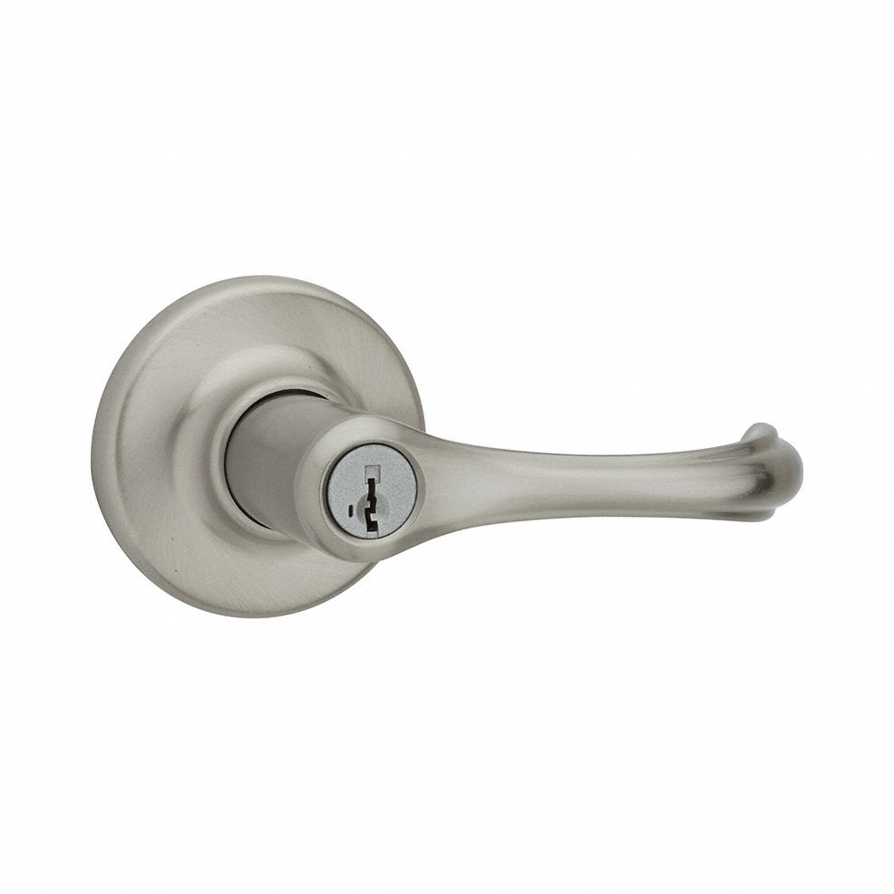 Door Lever Lockset: Office Lever Locksets, Nickel, ADA Compliant
