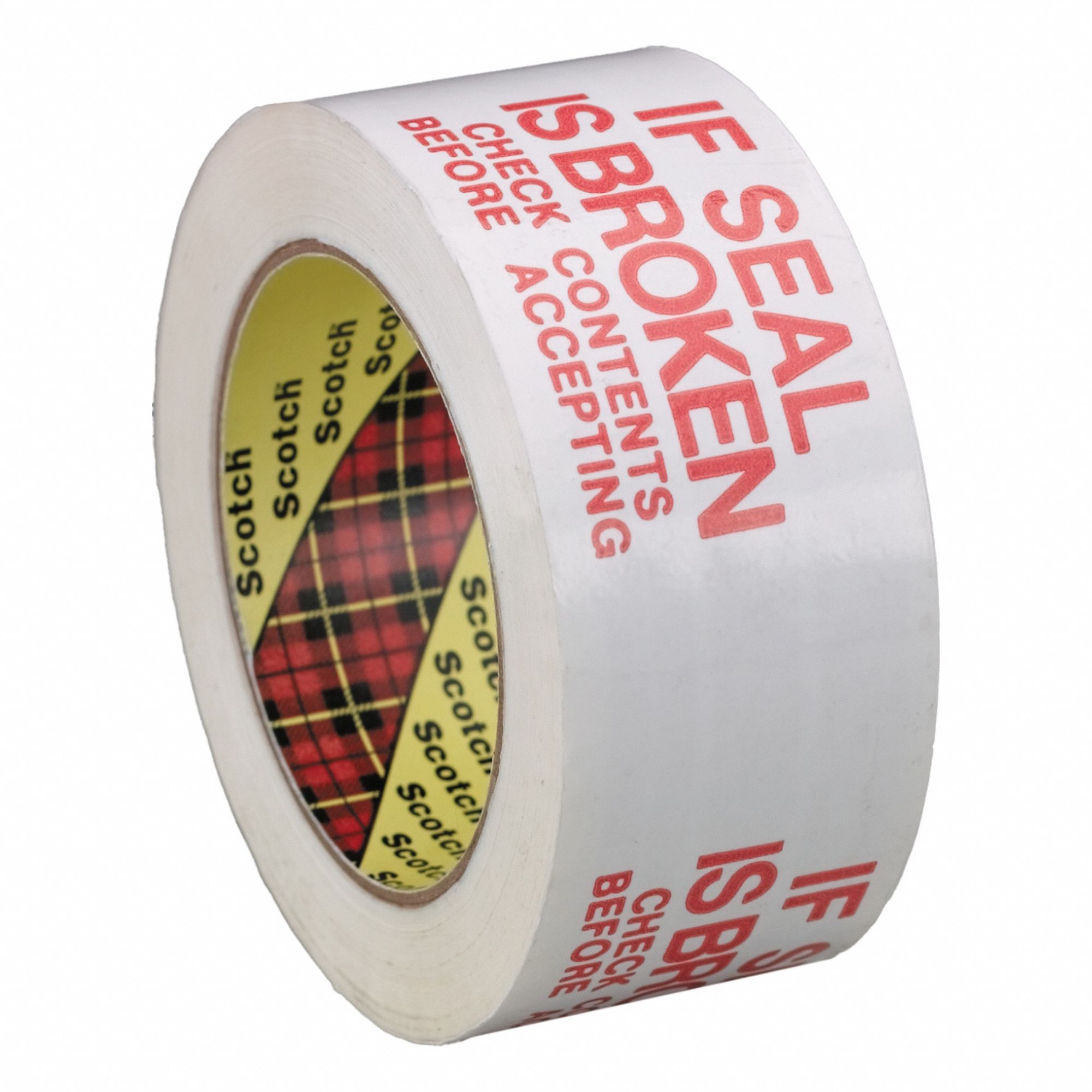 Printed Message Box Sealing Tape, PK 36: 3.1 mil Tape Thick, White, Printed, 36 PK