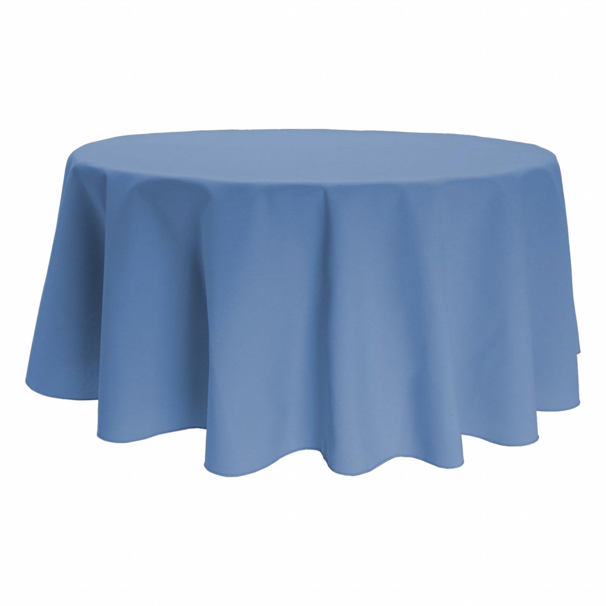 Tablecloth: Round, Blue, Polyester, 71 in Dia