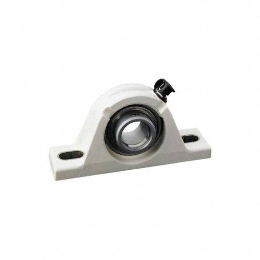 Pillow Block Bearing: 3/4 in Bore, Polymer, Set Screws, 1 1/4 in Shaft Ht, 5 in Overall Lg
