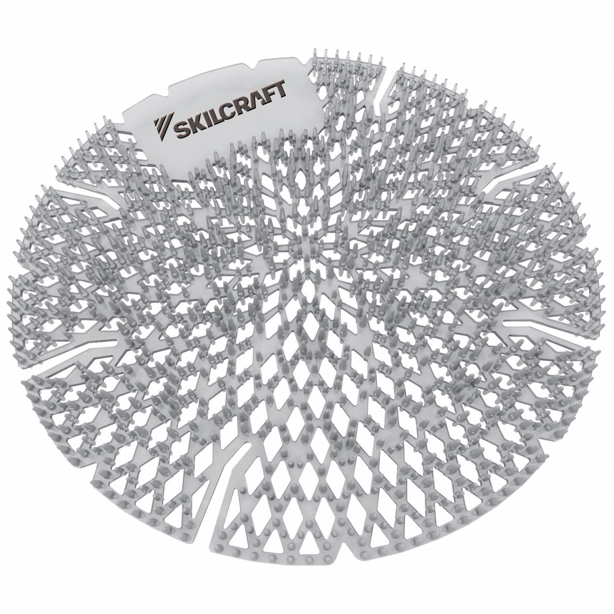 Urinal Screen Deodorizer: Non-Para, Round, 1.25 lb Container Size, Silver, Ice, 10 PK