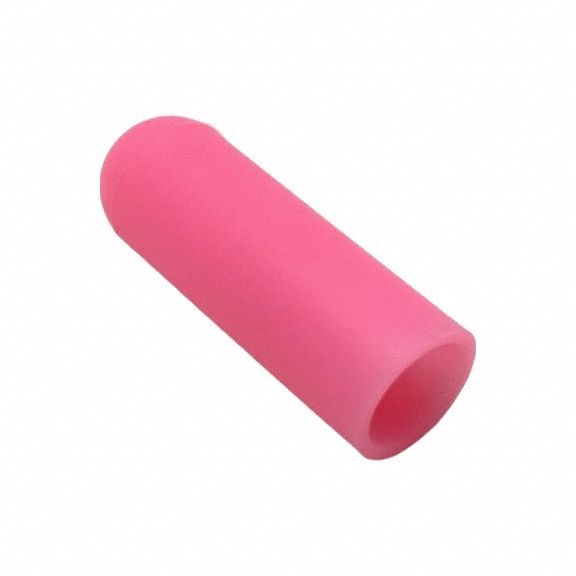 Straight Sided Caps: Silicone, Pink, 0.48 in Inside Dia, 1.5 in Inside Lg, Round, 100 PK