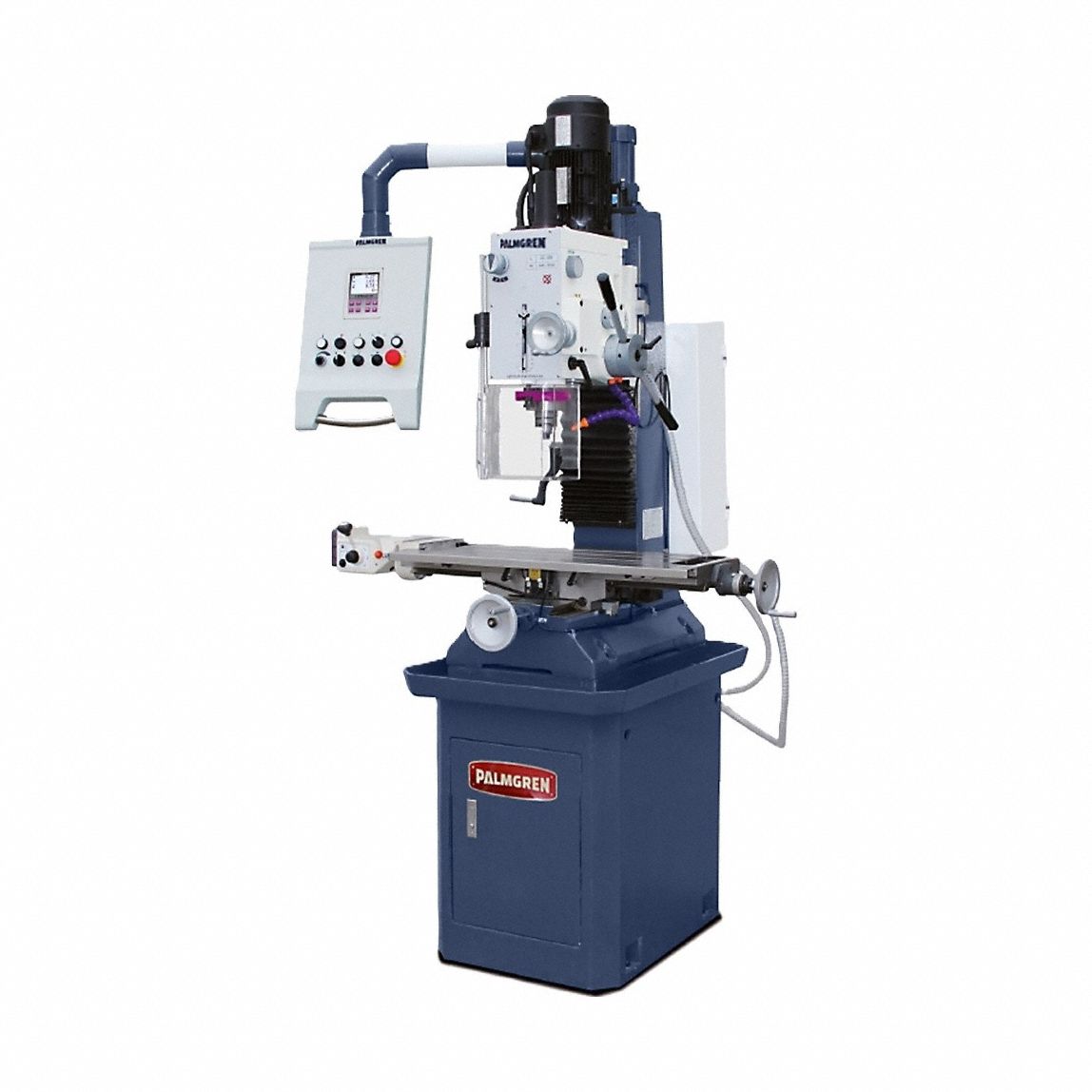 Milling Machine w/Stand: Gear Drive, 2 hp, 230V AC, Digital Readout/X-Axis Powerfeed