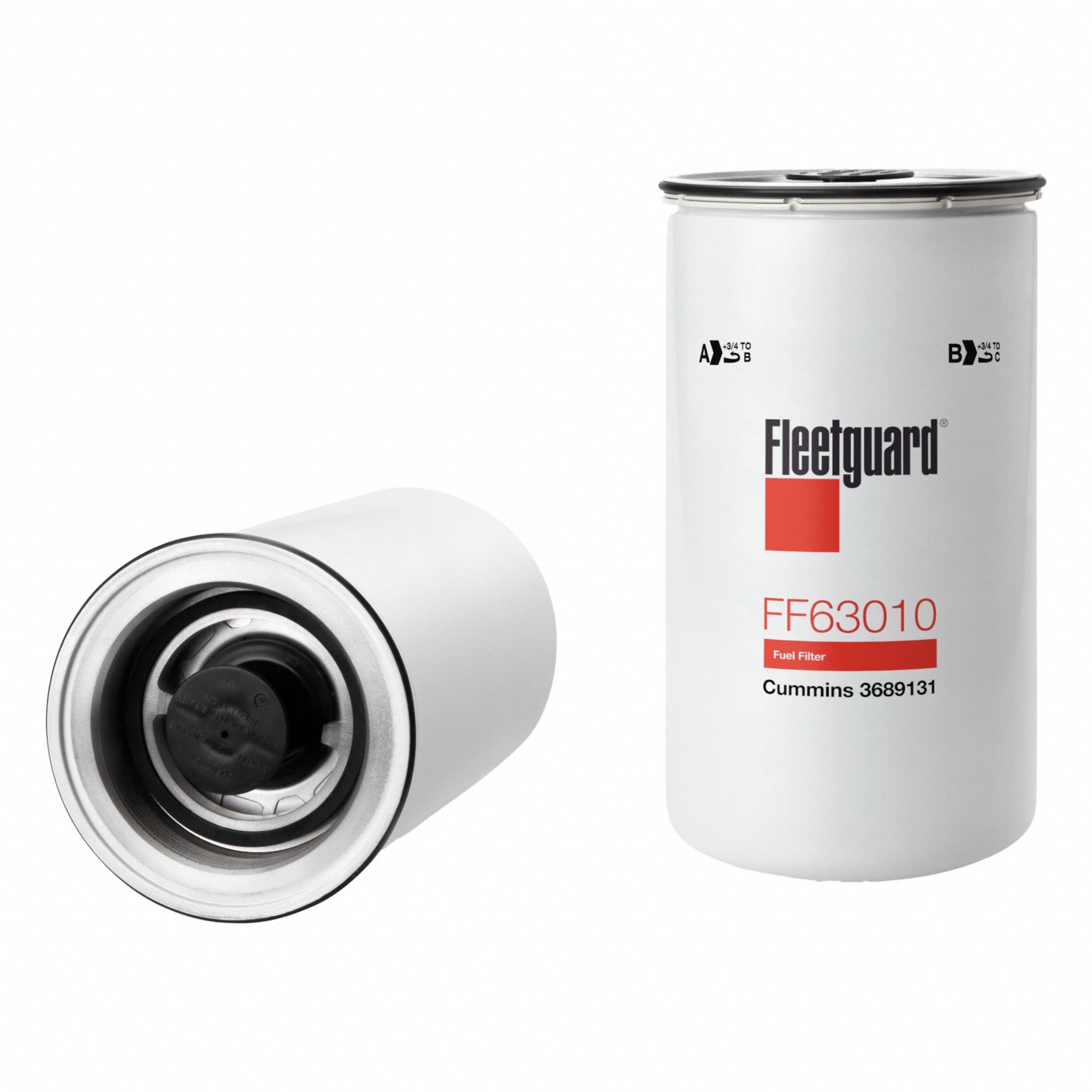 Fuel Filter: Spin-On, 9 1/8 in Overall Lg, 4 13/16 in Outside Dia, M93-10 Thread Size