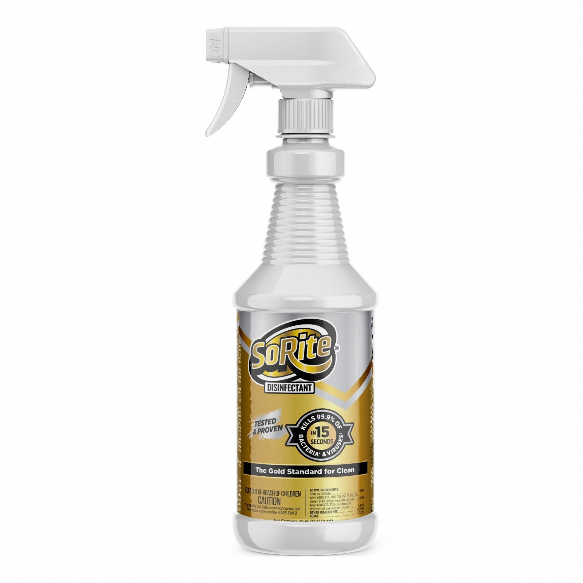 Disinfectant Cleaner: Trigger Spray Bottle, Ready to Use, Liquid, Sodium Chlorite, 6 PK