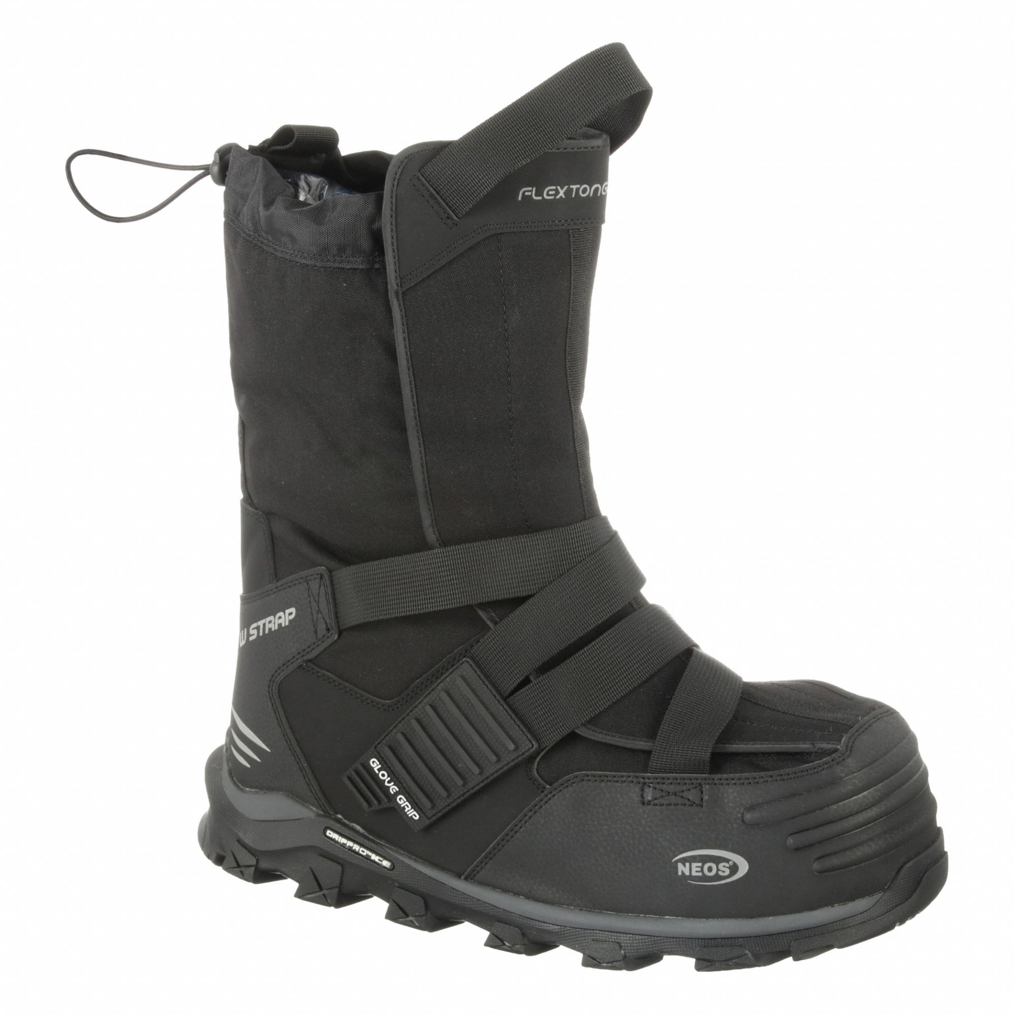 Overshoe: Mid-Calf Shoe, GRIP PRO Traction Aid, 16 in Boot Ht, Insulated, Black, KLN1B, 1 PR