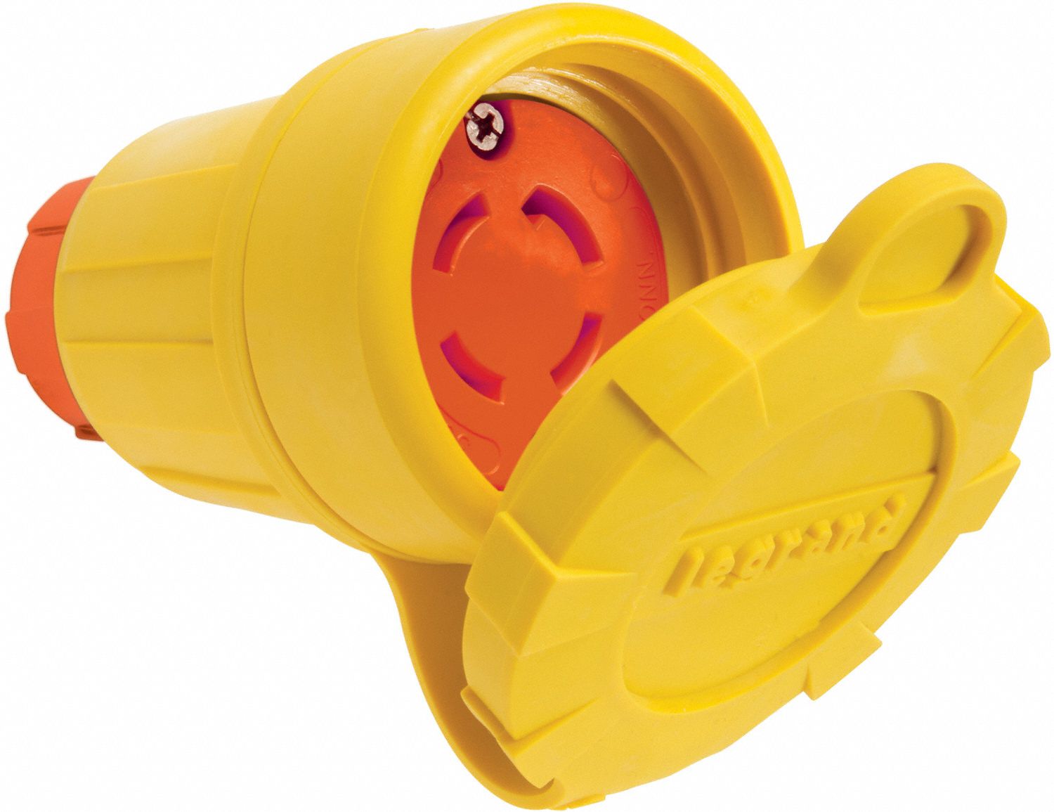 Locking Connector: Non-NEMA, 30 A, 120/208V AC, 3 Poles, Yellow, Shrouded, Antimicrobial/Gen Purpose