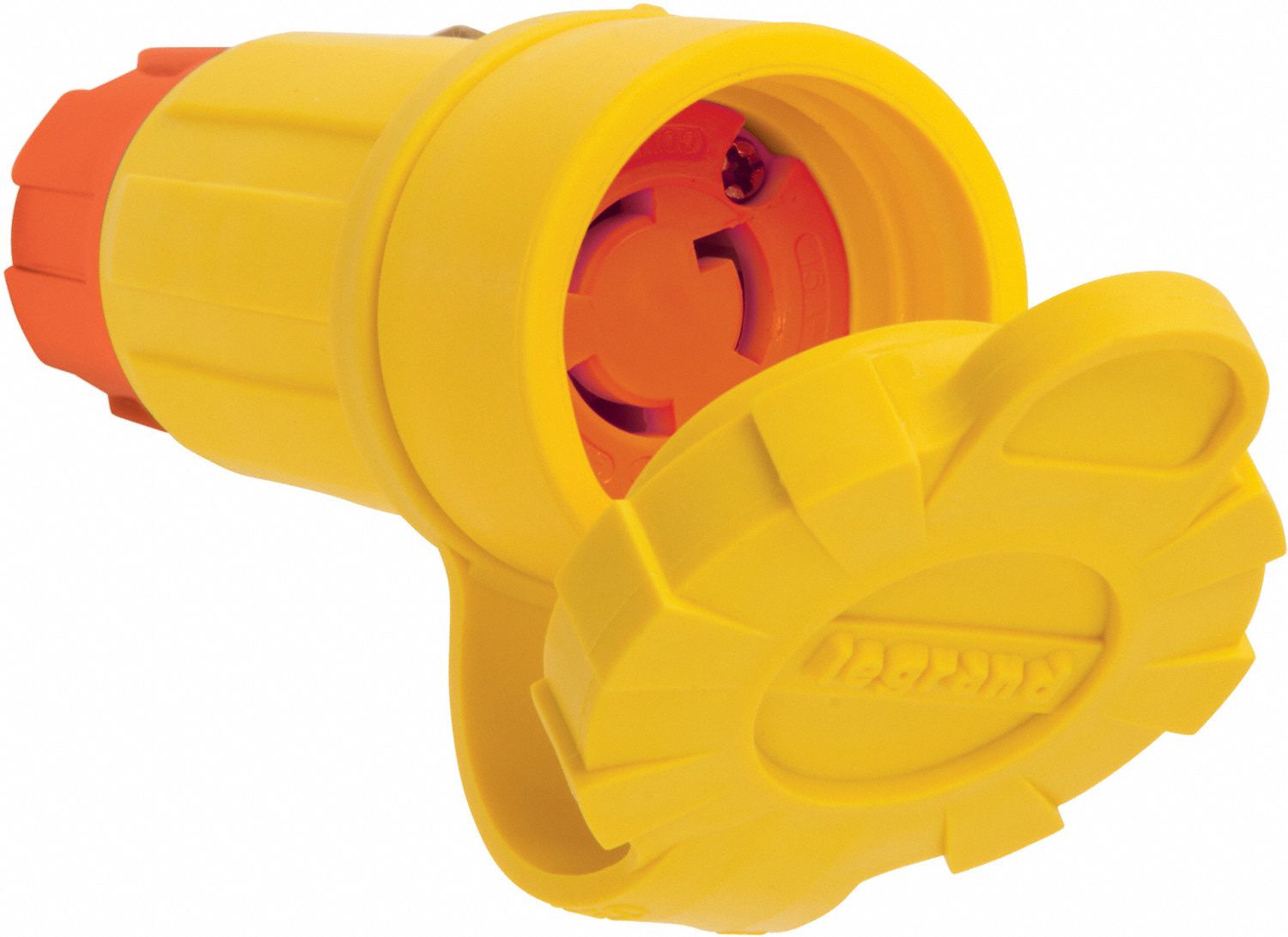 Locking Connector: L5-15R, 15 A, 125V AC, 2 Poles, Yellow, Shrouded, Antimicrobial/Gen Purpose