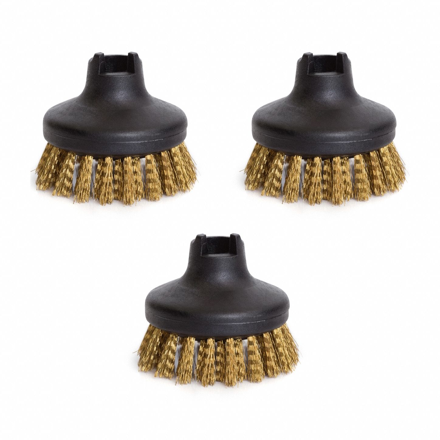 Round Brush: Round Brush, Brass/Plastic, 3 in Bristle Dia, 3/4 in Bristle Lg, ES6100/J19779