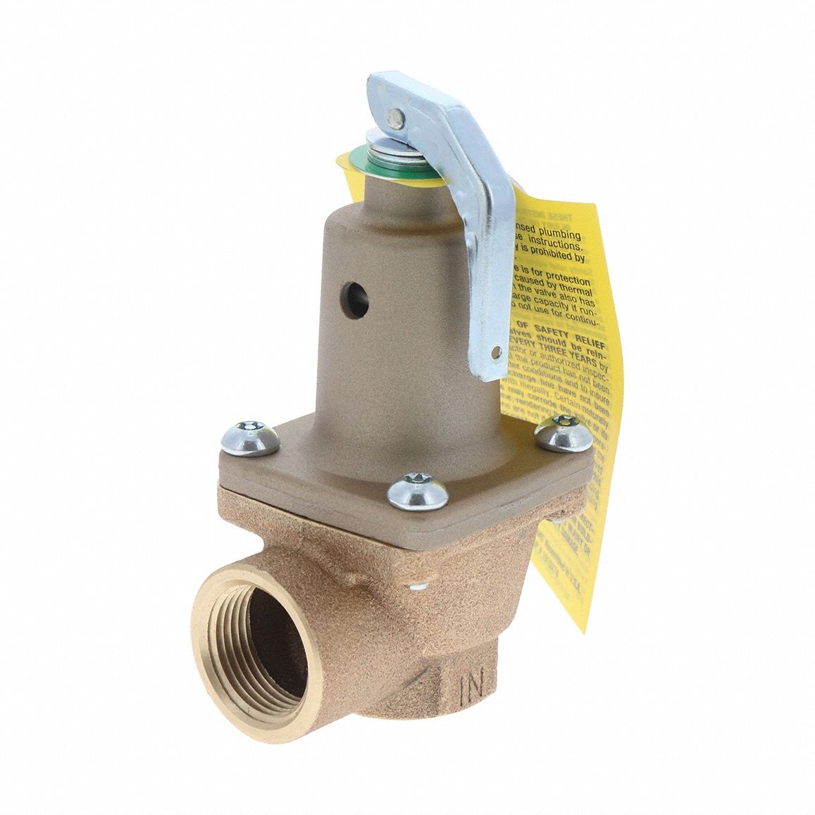 Pressure Relief Valve: FNPTF x FNPTF, 3/4 in x 3/4 in, Bronze, 40 psi Max. Op Pressure
