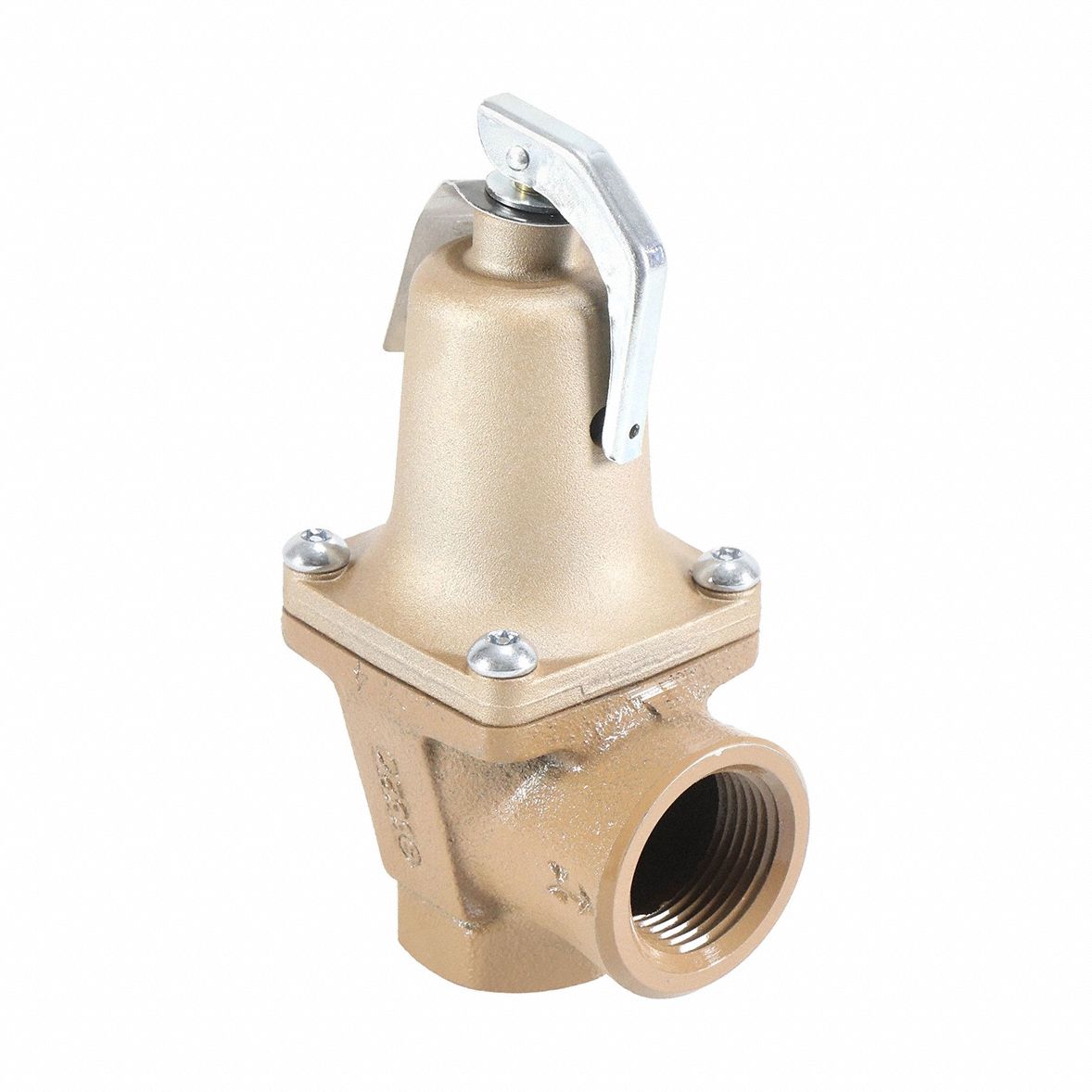 Pressure Relief Valve: FNPTF x FNPTF, 3/4 in x 1 in, Iron, 50 psi Max. Op Pressure