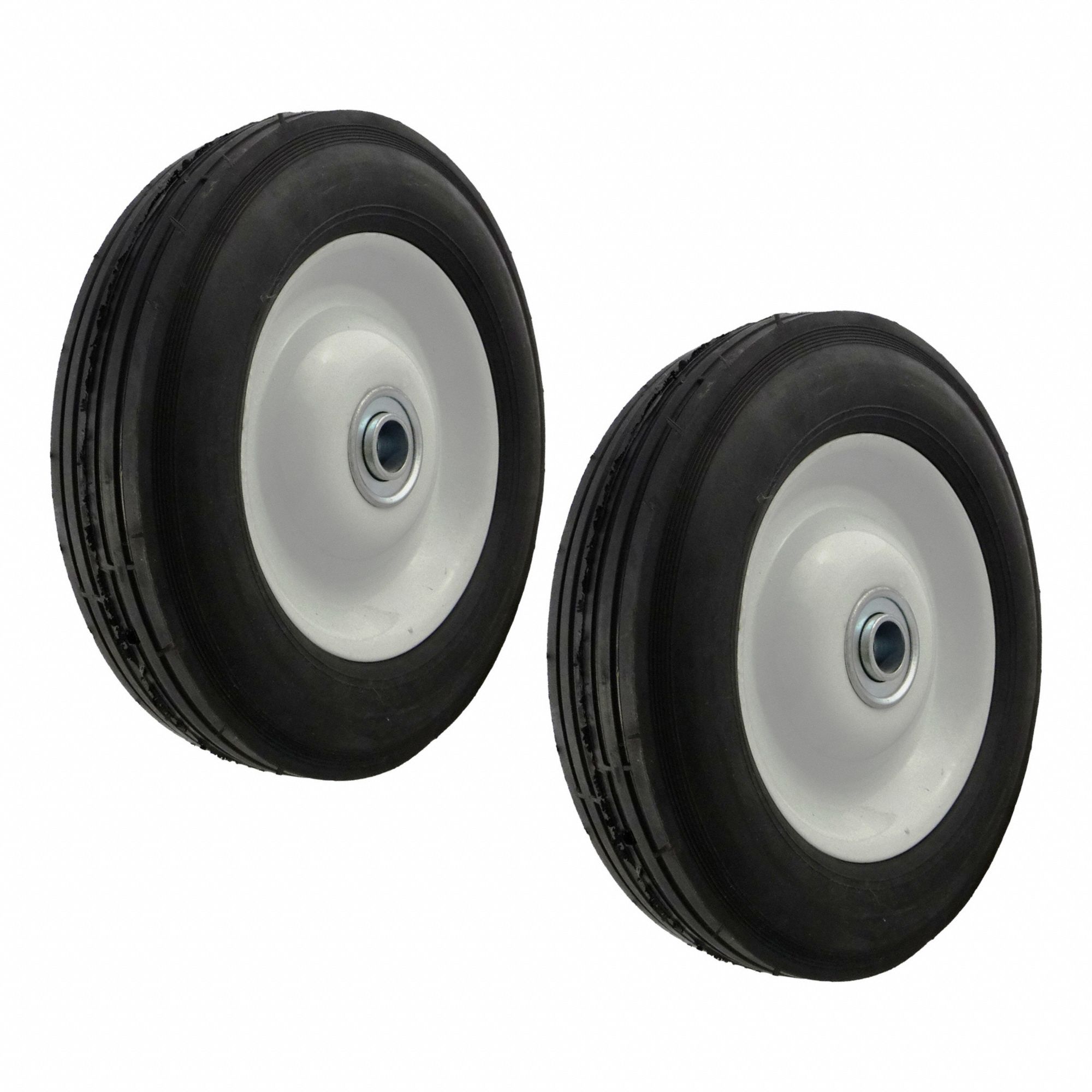 Caster Wheels: 8 in Wheel Dia., 2 5/32 in Wheel Wd, Rubber, 350 lb Load Capacity, 8x2, 1 PR