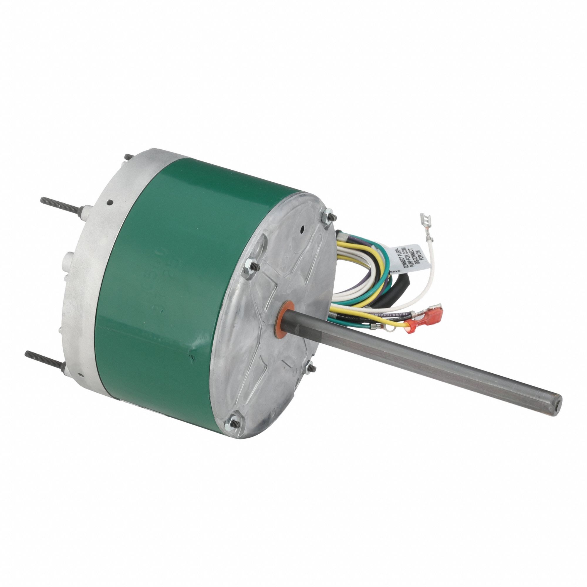CENTURY Condenser Fan Motor: Evergreen® OM, 48 Frame Size, Stud, ECM, Totally Enclosed Air-Over (MPN 6303S). Key specifications — Brand: CENTURY; Manufacturer Part Number: 6303S; ECM Motor Type: Constant RPM; Features: Rotation by Quick Connect Plugs; For Motor Replacement: PSC Outdoor Condenser Fan Motor; Frame Size: 48; Full Load Amps @ 60 Hz: 2.8 A; Includes: Optional Hardware for all Mounting Configurations.