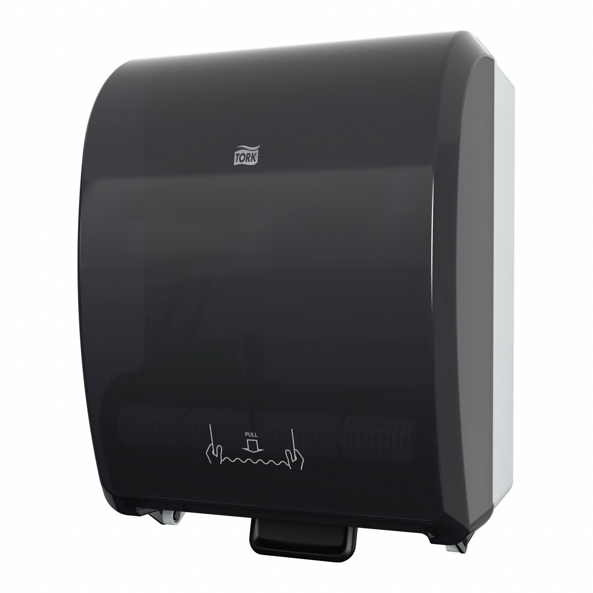 Paper Towel Dispenser: Hardwound, 7 1/2 in Paper Towel Wd, 1 15/16 in, Plastic, Black, H71