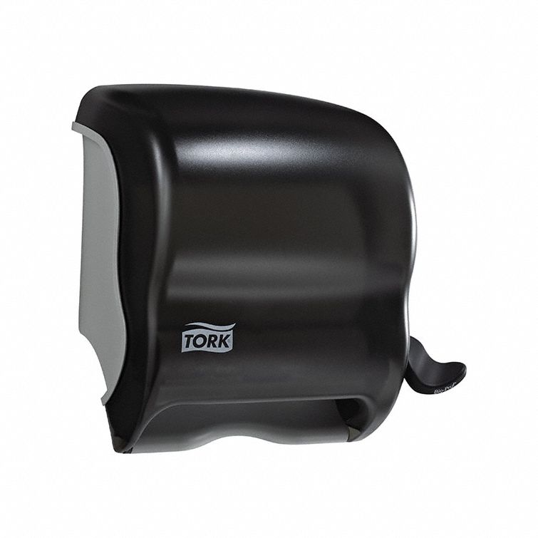 Paper Towel Dispenser: Hardwound, 7 7/8 in Paper Towel Wd, 1-7/8 in, Plastic, Black, H21
