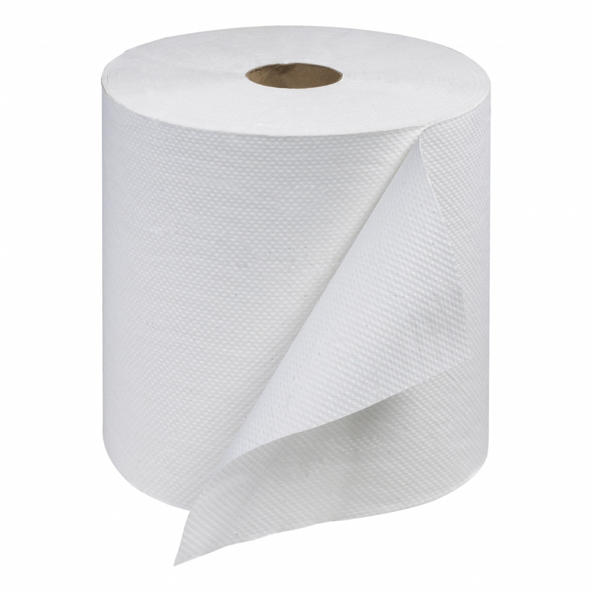 Paper Towel Roll: White, 7 7/8 in Roll Wd, 800 ft Roll Lg, Continuous Sheet Lg, Hardwound, 6 PK