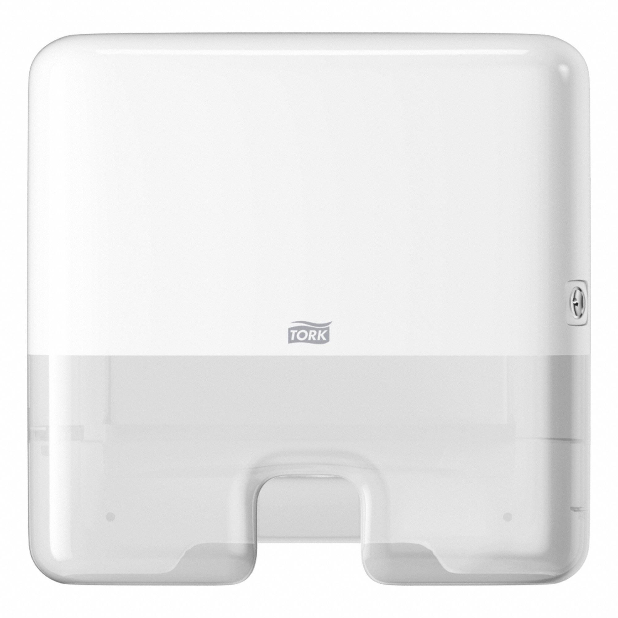 Paper Towel Dispenser: Multifold, 8 3/8 in Paper Towel Wd, Not a Roll, Plastic, White