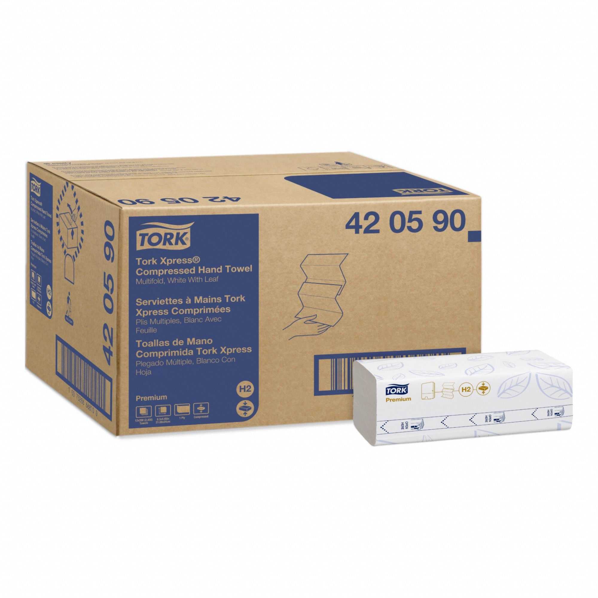 Paper Towel Sheets: White, 8 3/8 in Sheet Wd, 9 1/2 in Sheet Lg, 200 Sheets, 1 Ply, 12 PK