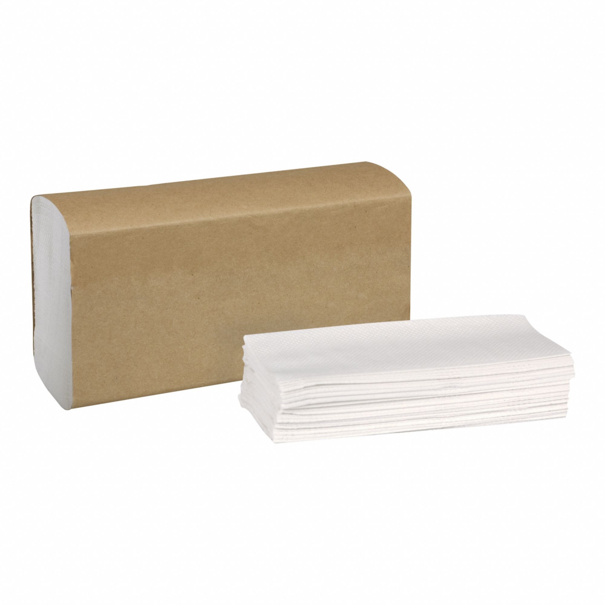 Paper Towel Sheets: White, 9 1/8 in Sheet Wd, 9 1/2 in Sheet Lg, 250 Sheets, 1 Ply, H2, 16 PK