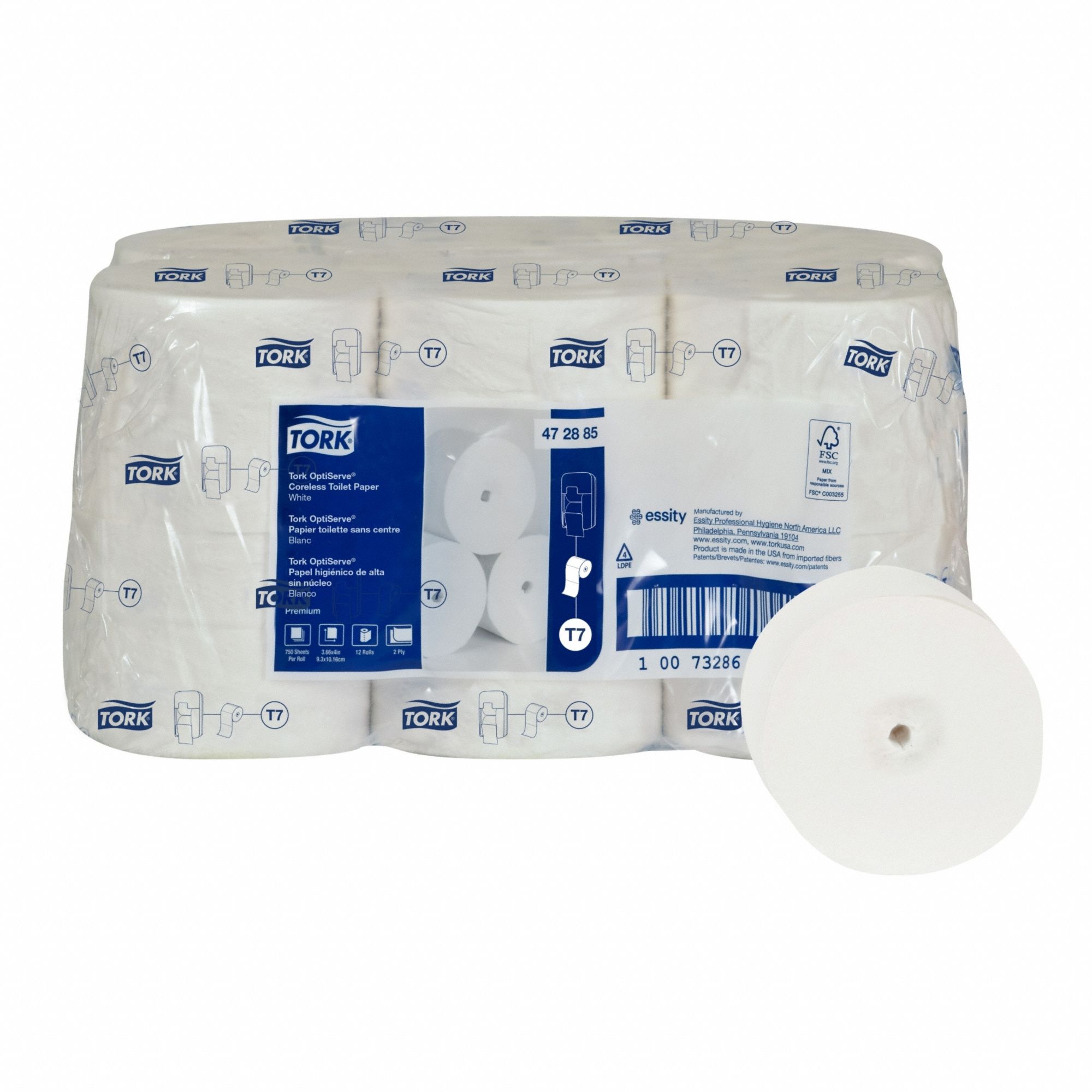 Toilet Paper Roll, Proprietary, White, PK12