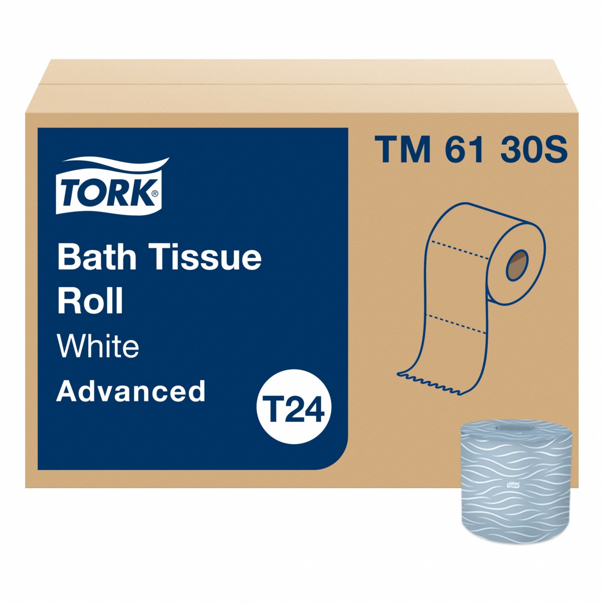 Toilet Paper Roll, Universal, White, PK48