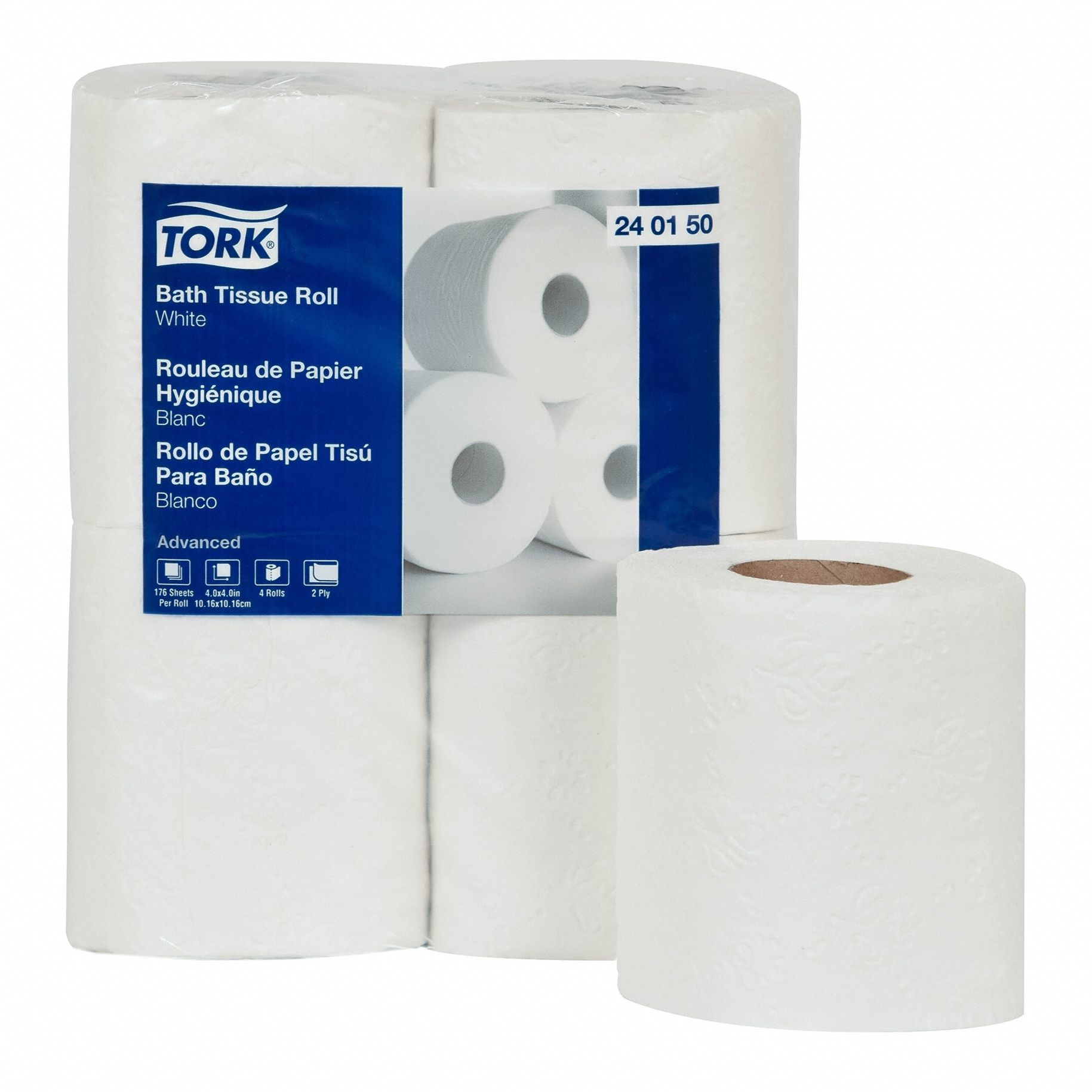 Toilet Paper Roll, Universal, White, PK96